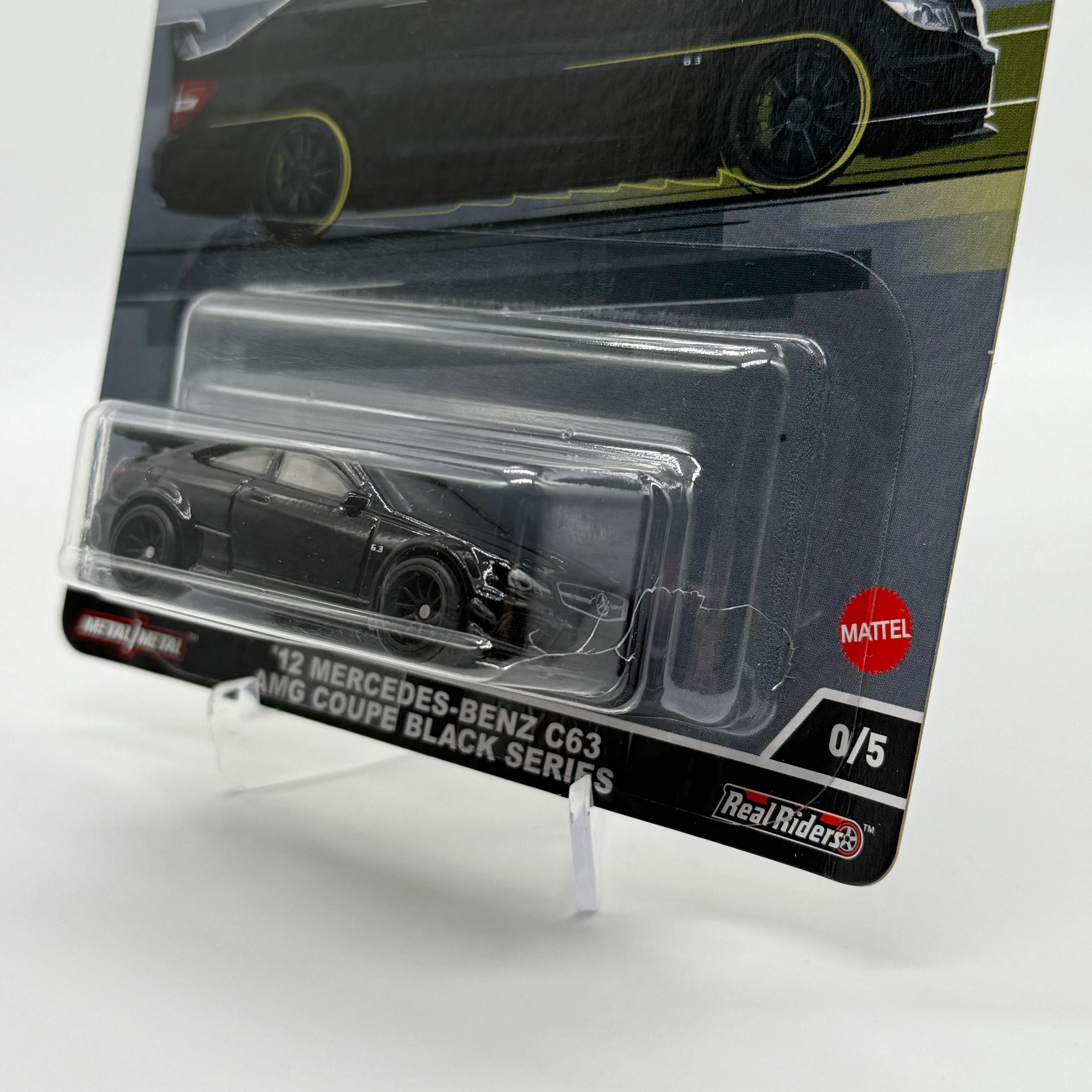 ‘12 Mercedes-Benz C63 AMG Coupe Black Series *CHASE* CRACKED BLISTER - Deutschland Design 0/5 Hotwheels Premium - Image 2