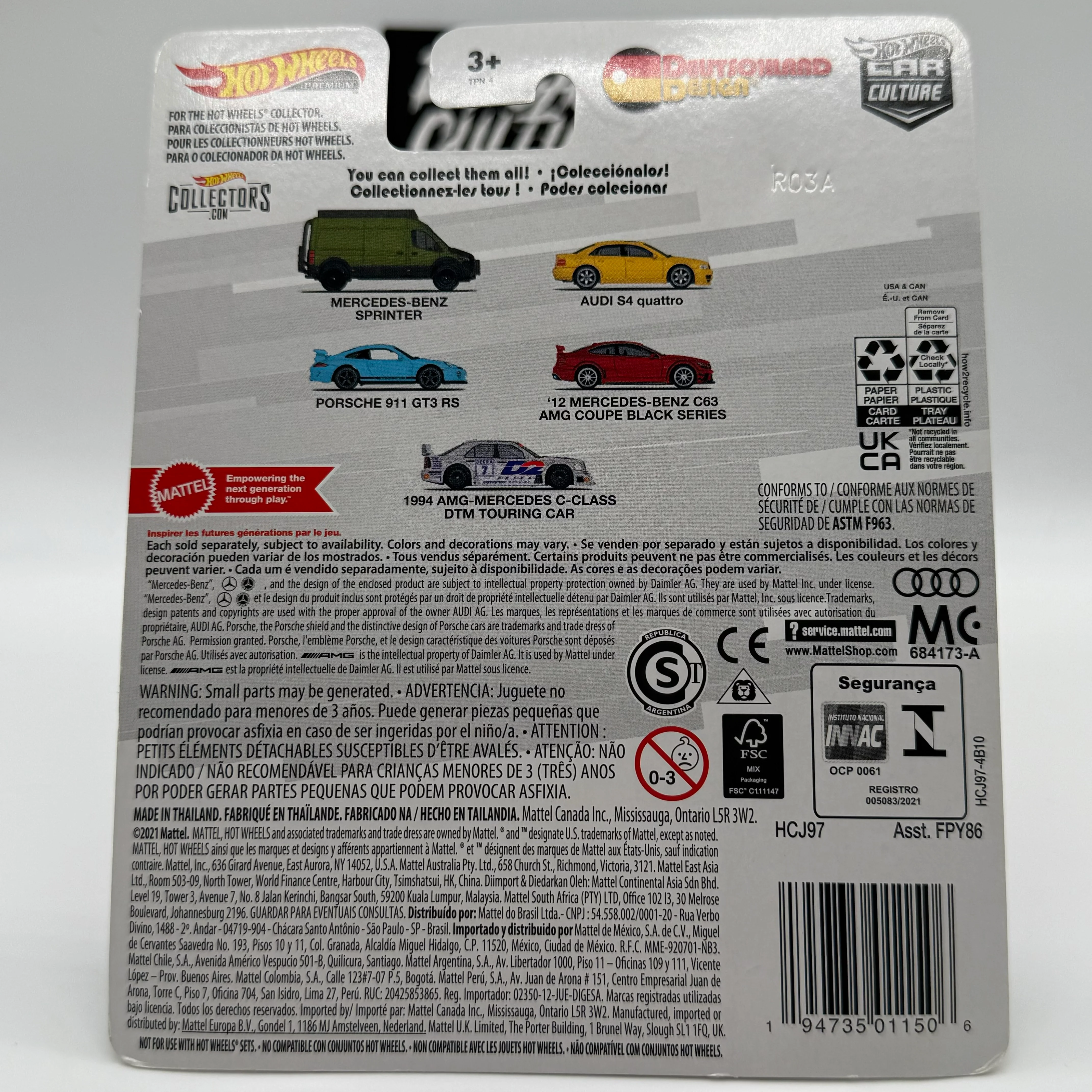 ‘12 Mercedes-Benz C63 AMG Coupe Black Series *CHASE* CRACKED BLISTER - Deutschland Design 0/5 Hotwheels Premium - Image 3