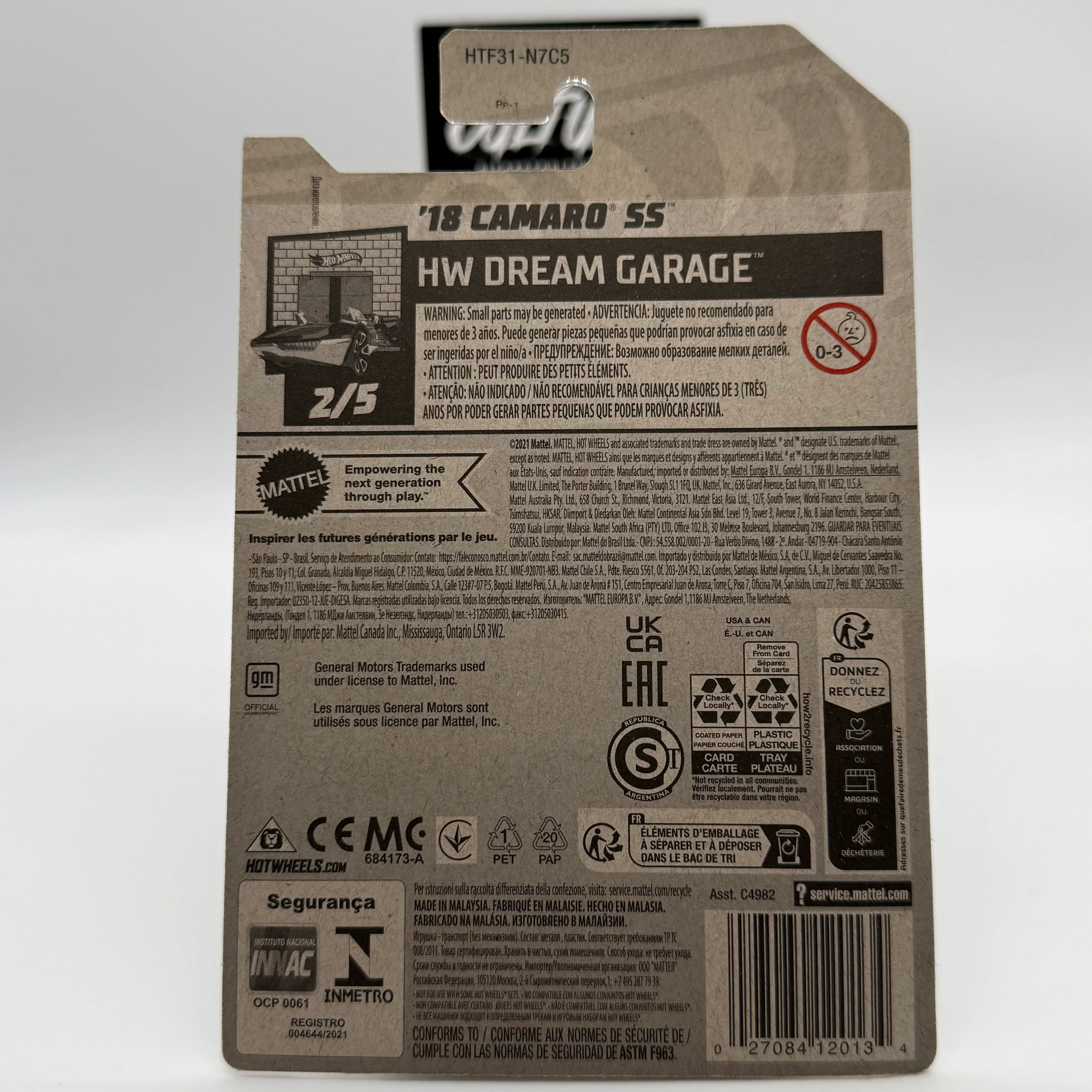 ‘18 Camaro SS *STH* Super Treasure Hunt - HW Dream Garage 2/5 Hotwheels Mainline 32/250 - Image 2