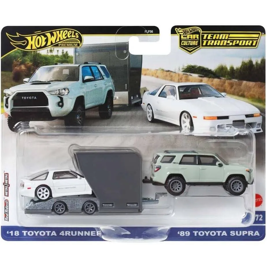 ‘18 Toyota 4Runner / ‘89 Toyota Supra Hotwheels Team Transport #72 *Includes Protector Case*