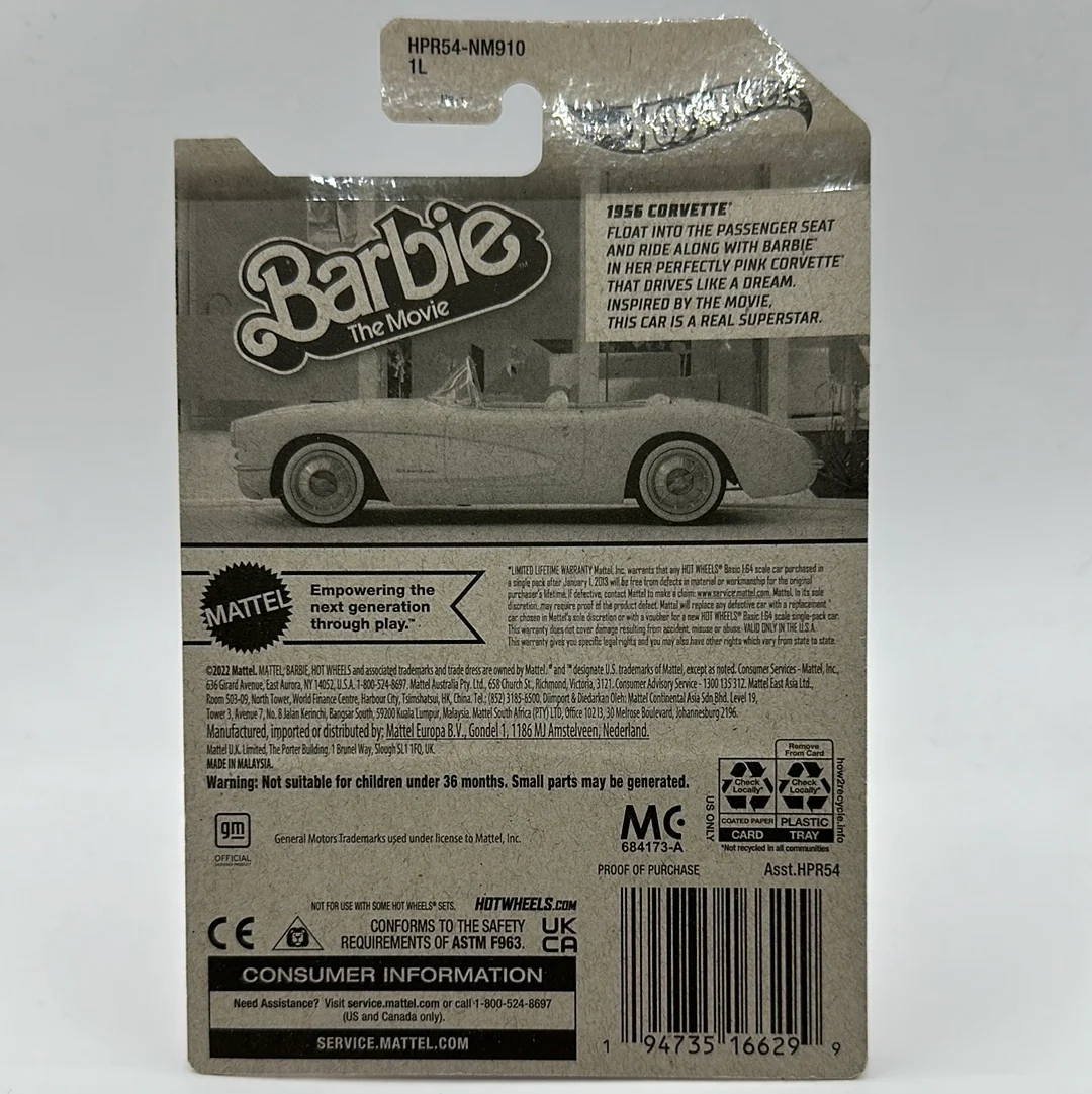1956 Corvette Barbie The Movie US EXCLUSIVE Release Hotwheels Mainline - Image 2