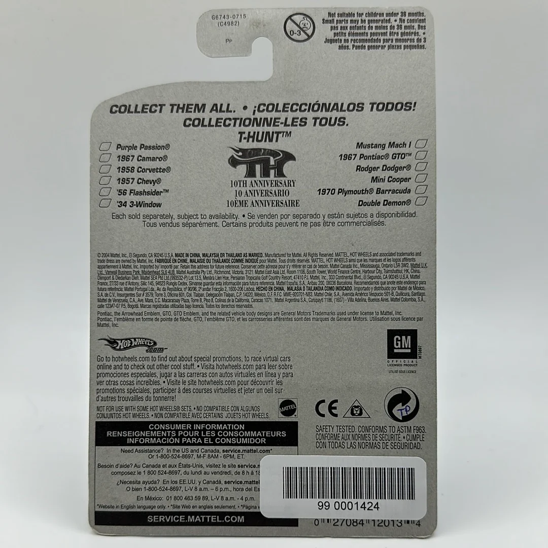 1967 Pontiac GTO *STH* Super Treasure Hunt (T-Hunt 2005) Hotwheels Mainline 128 - Image 2