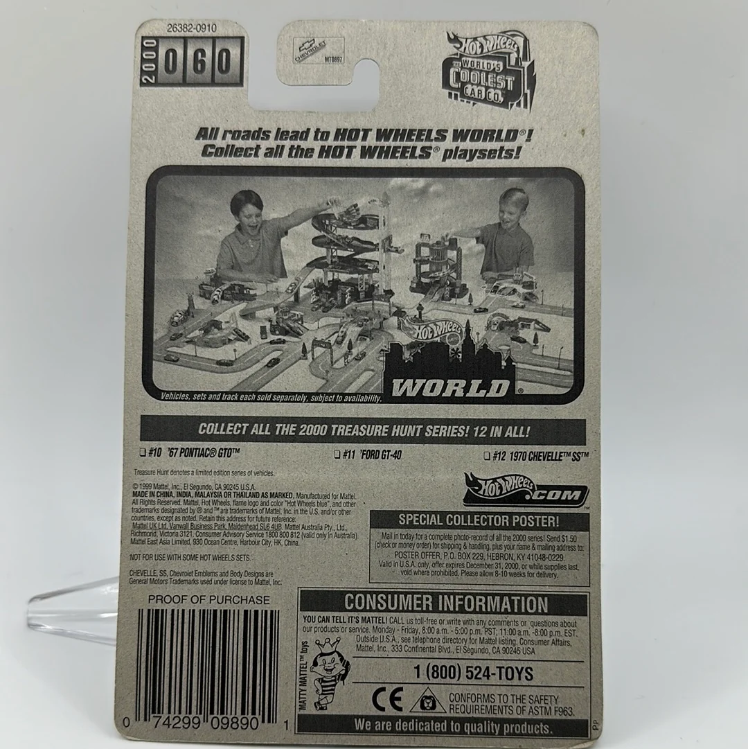 1970 Chevelle SS *Limited Edition 2000 Treasure Hunt Series* Hotwheels Mainline 1:64 - Image 2