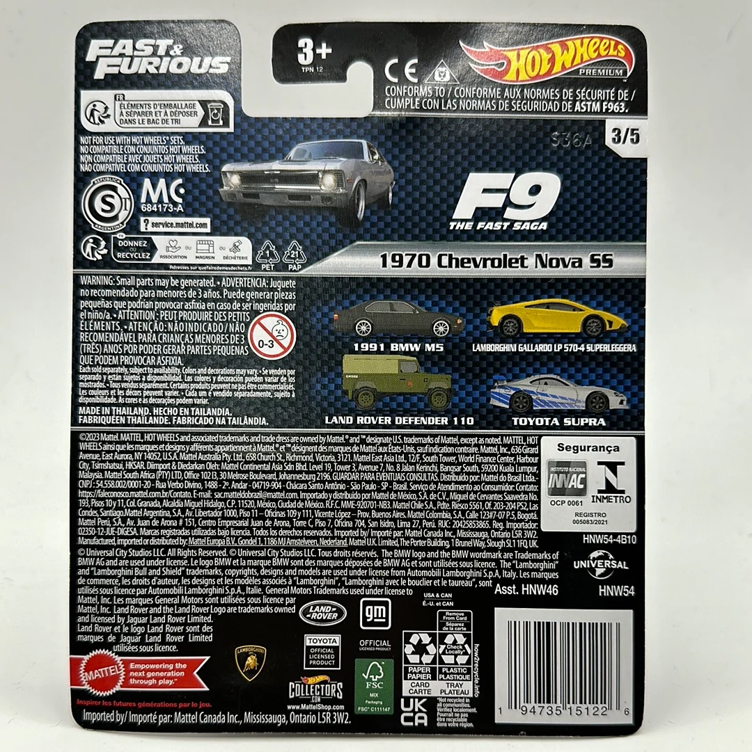 1970 Chevrolet Nova SS F9 the Fast Saga 3/5 Hotwheels Premium 1:64 - Image 2