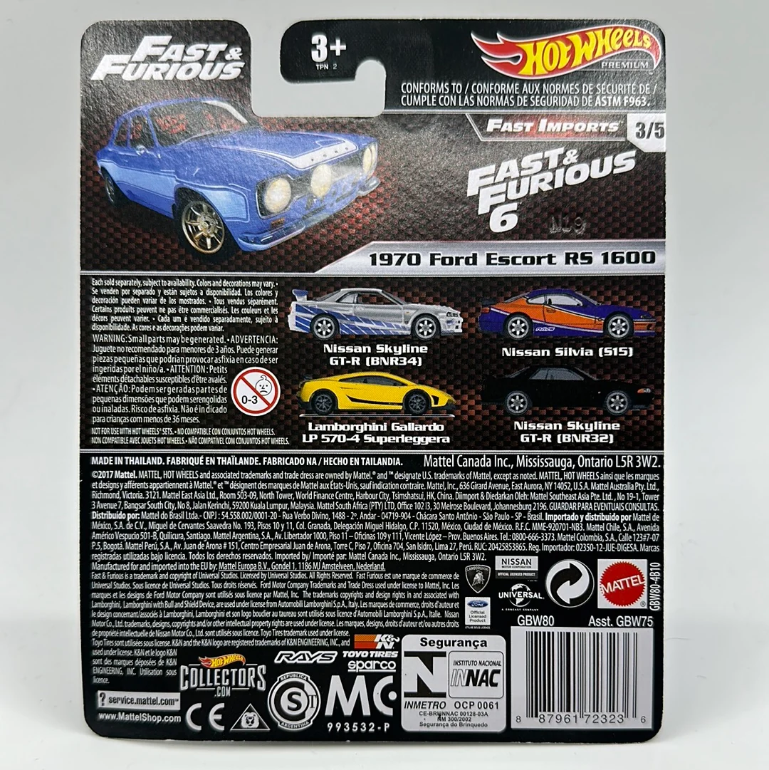 1970 Ford Escort RS 1600 (Fast Imports) Fast & Furious Hotwheels Premium 1:64 - Image 2