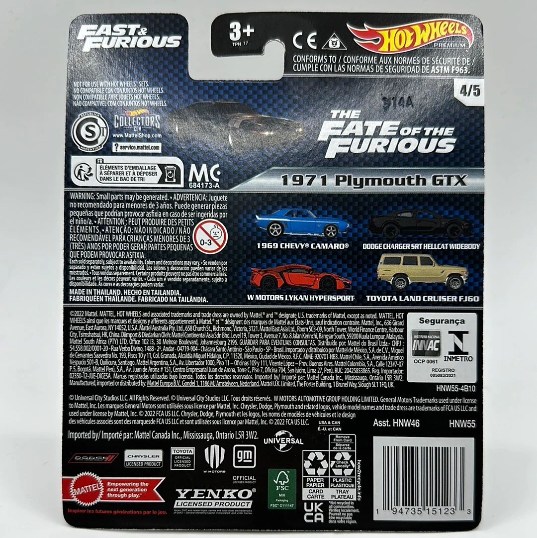 1971 Plymouth GTX The Fate of the Furious 4/5 Hotwheels Premium 1:64 - Image 2