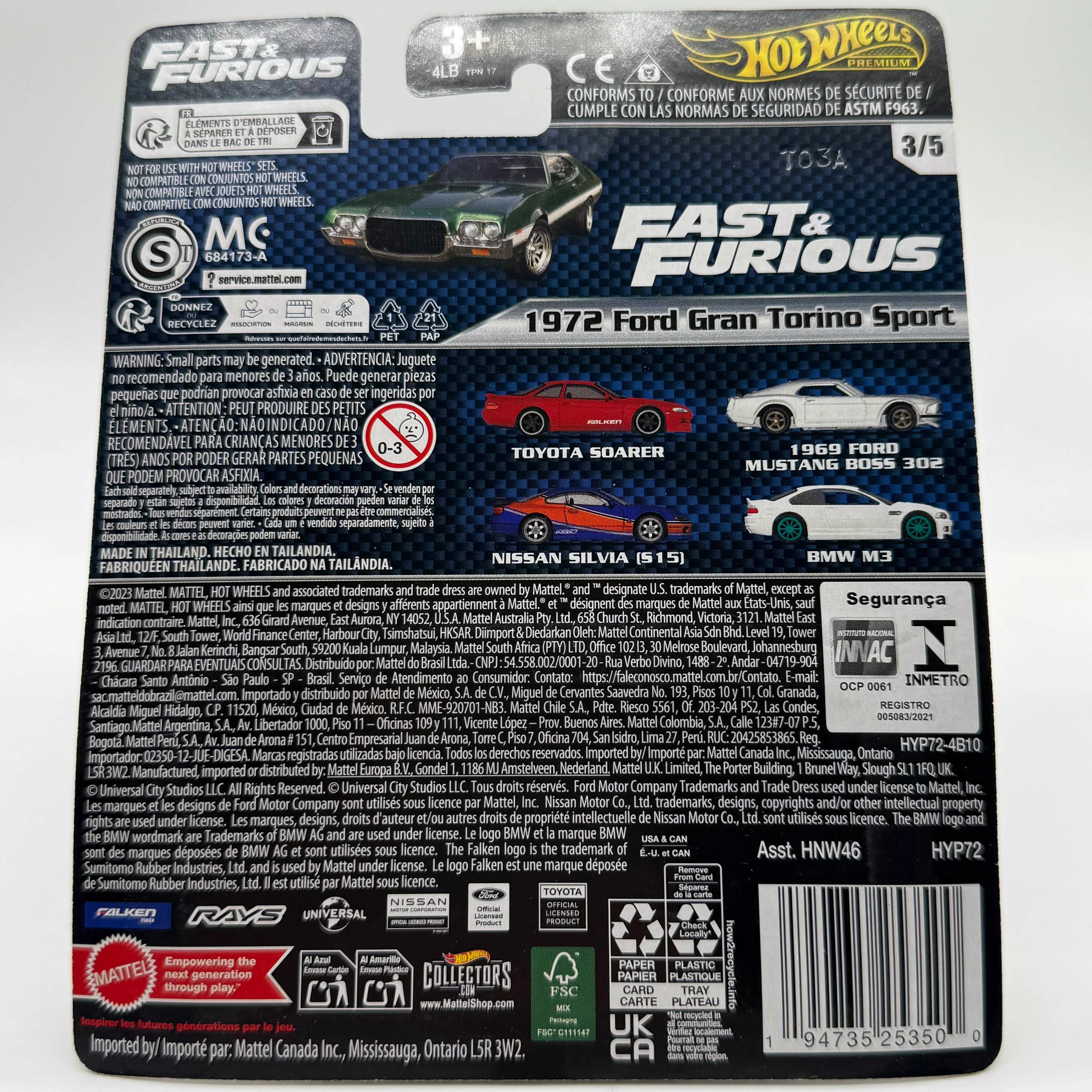 1972 Ford Gran Torino Sport - Fast & Furious 3/5 Hotwheels Premium - Image 2