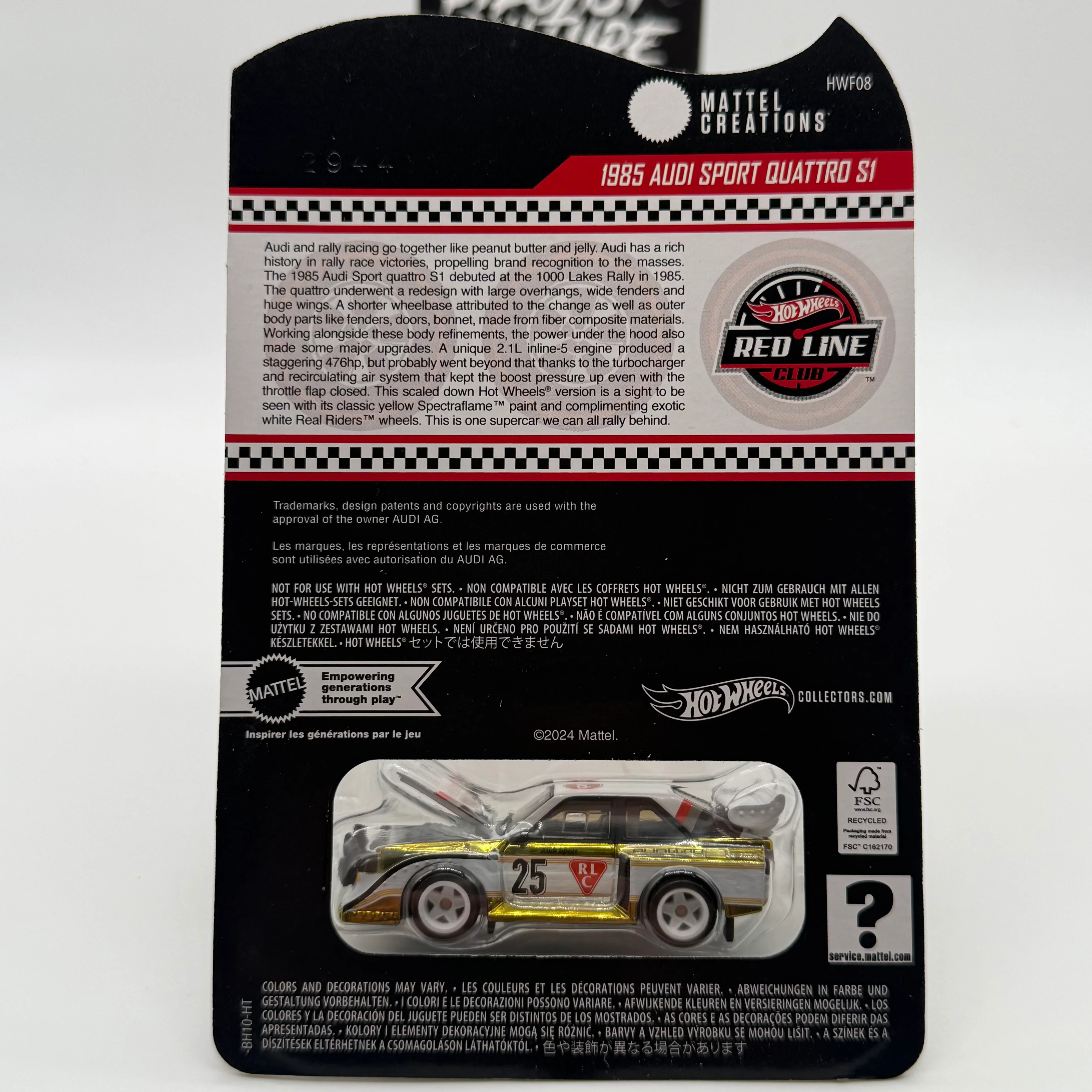 1985 Audi Sport Quattro S1 - RLC Red Line Club Hotwheels 2025 - Image 2