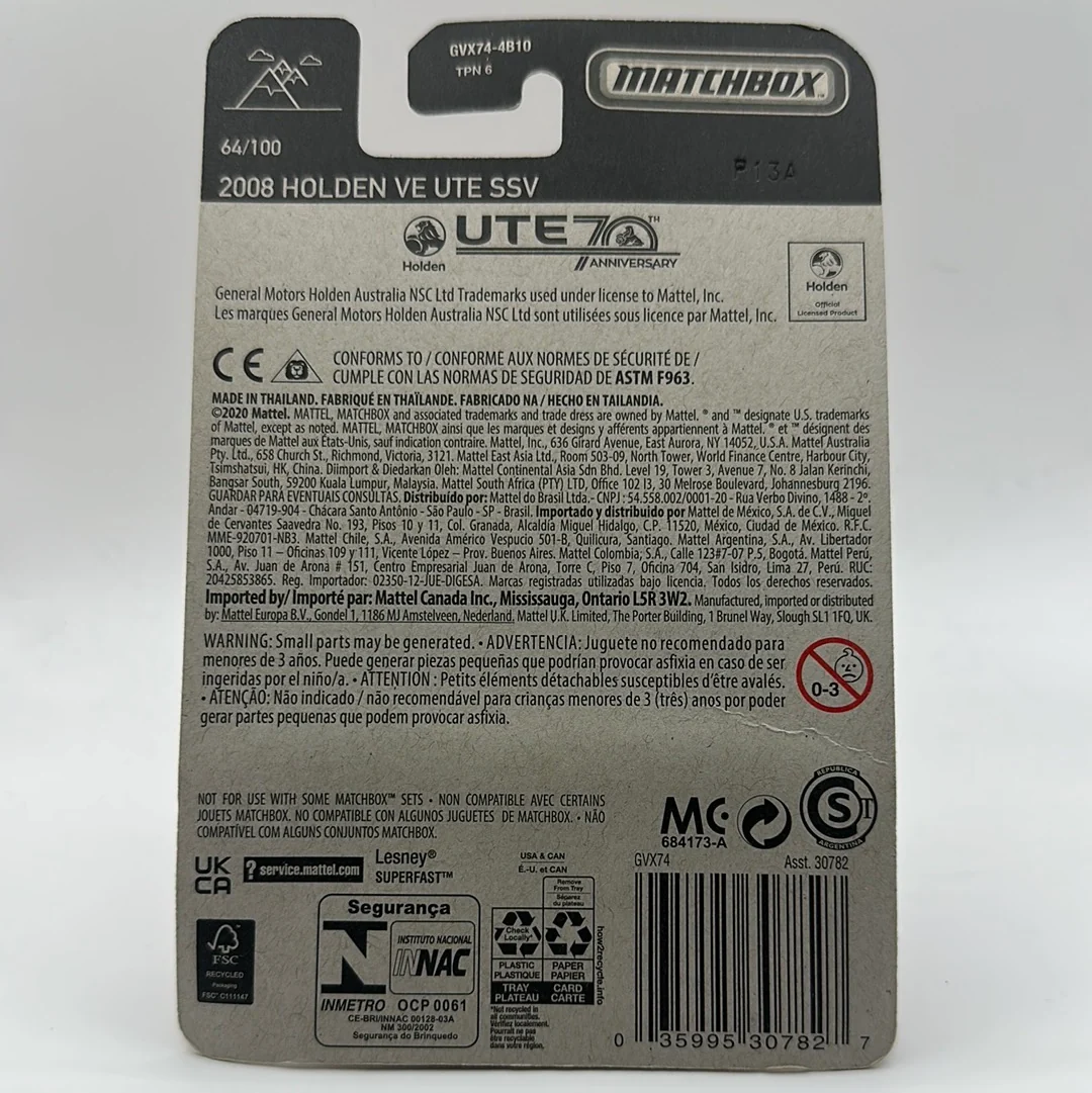 2008 Holden VE UTE SSV Matchbox 64/100 70th Anniversary - Image 2