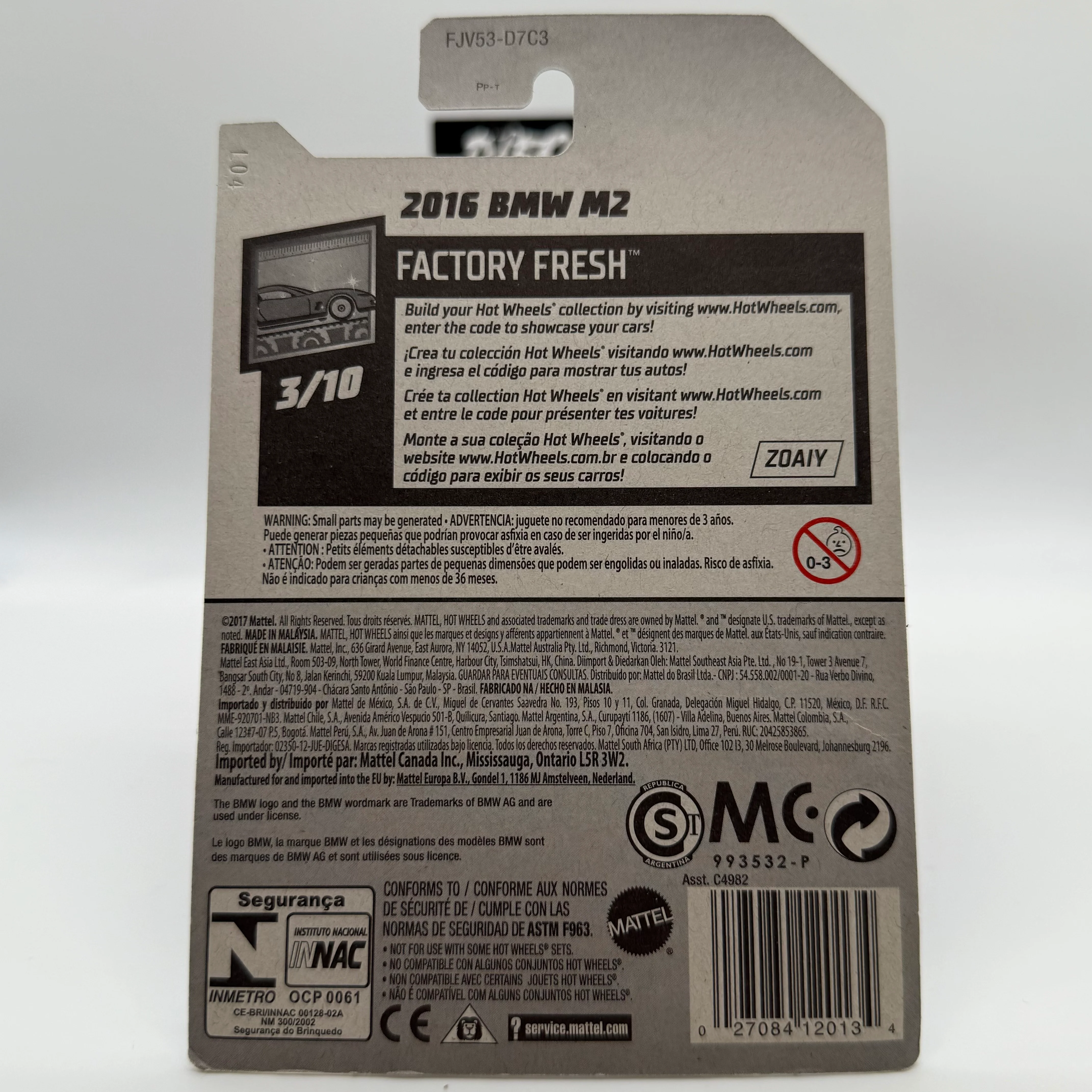 2016 BMW M2 (Blue) - Factory Fresh 3/10 Hotwheels Mainline 121/365 - Image 2