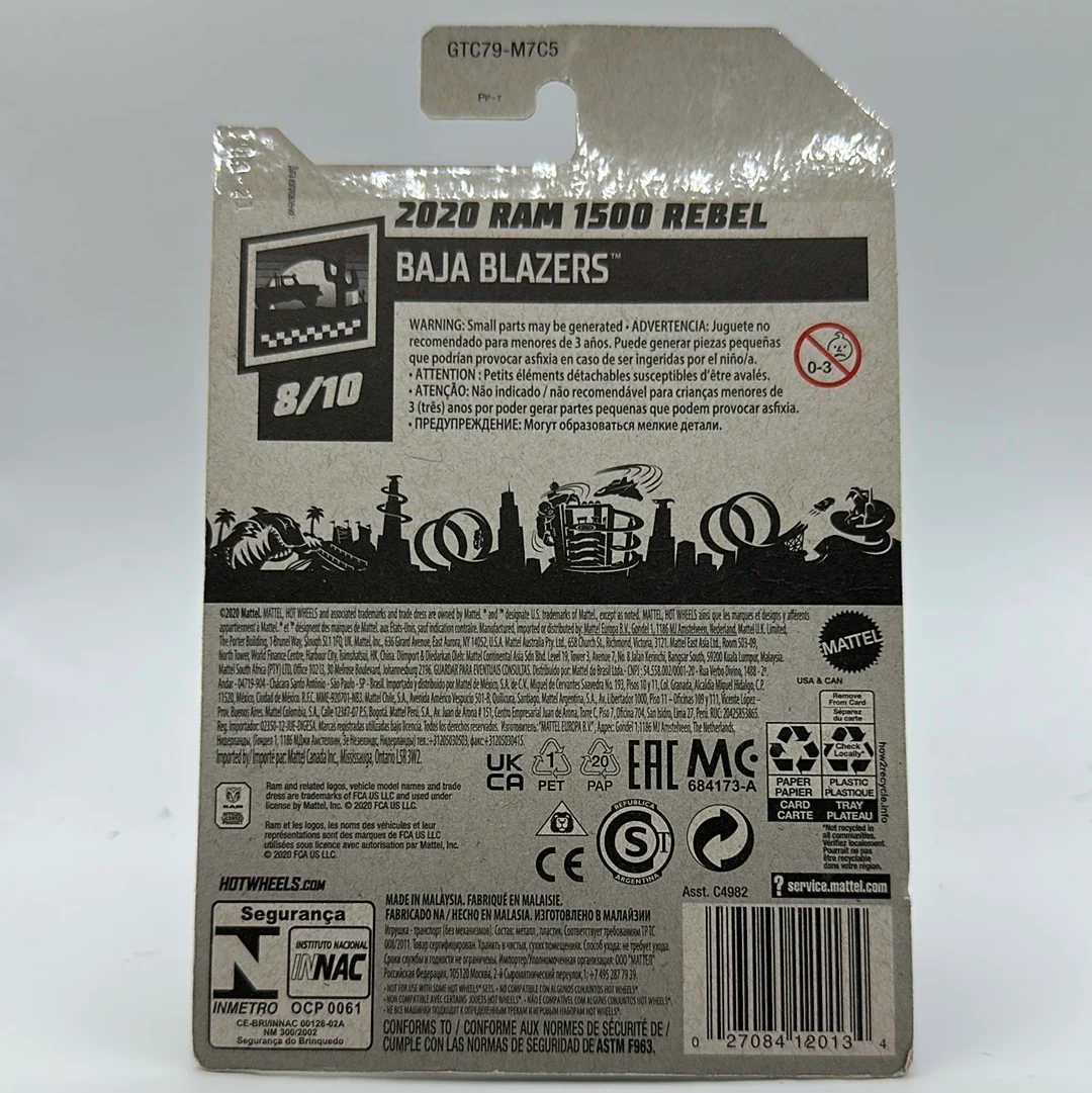 2020 Ram 1500 Rebel - Baja Blazers 8/10 Hotwheels Mainline 101/250 - Image 2