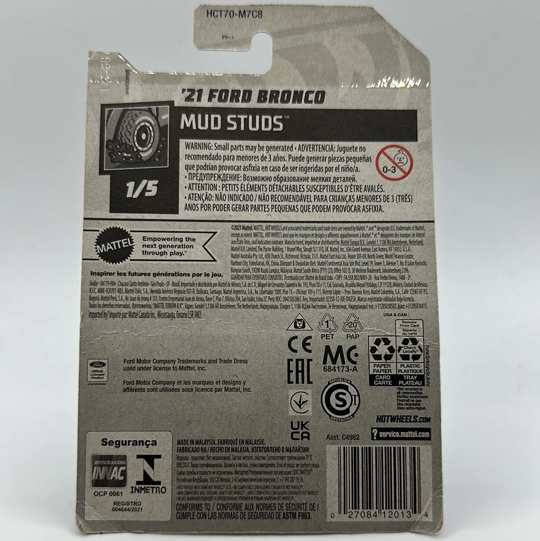 ‘21 Ford Bronco - Mud Studs 1/5 Hotwheels Mainline 68/250 - Image 2