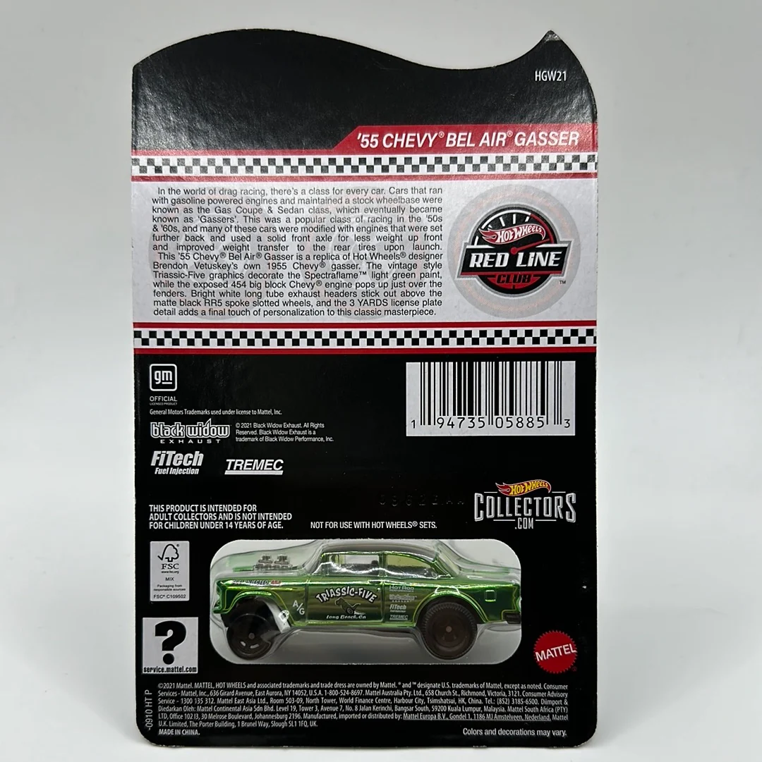 ‘55 Chevy Bel Air Gasser RLC Red Line Club Hotwheels 1:64 - Image 2