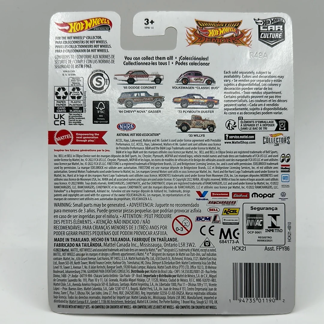 ‘64 Chevy Nova Gasser Drag Strip 3/5 Hotwheels Premium Car Culture 1:64 - Image 2