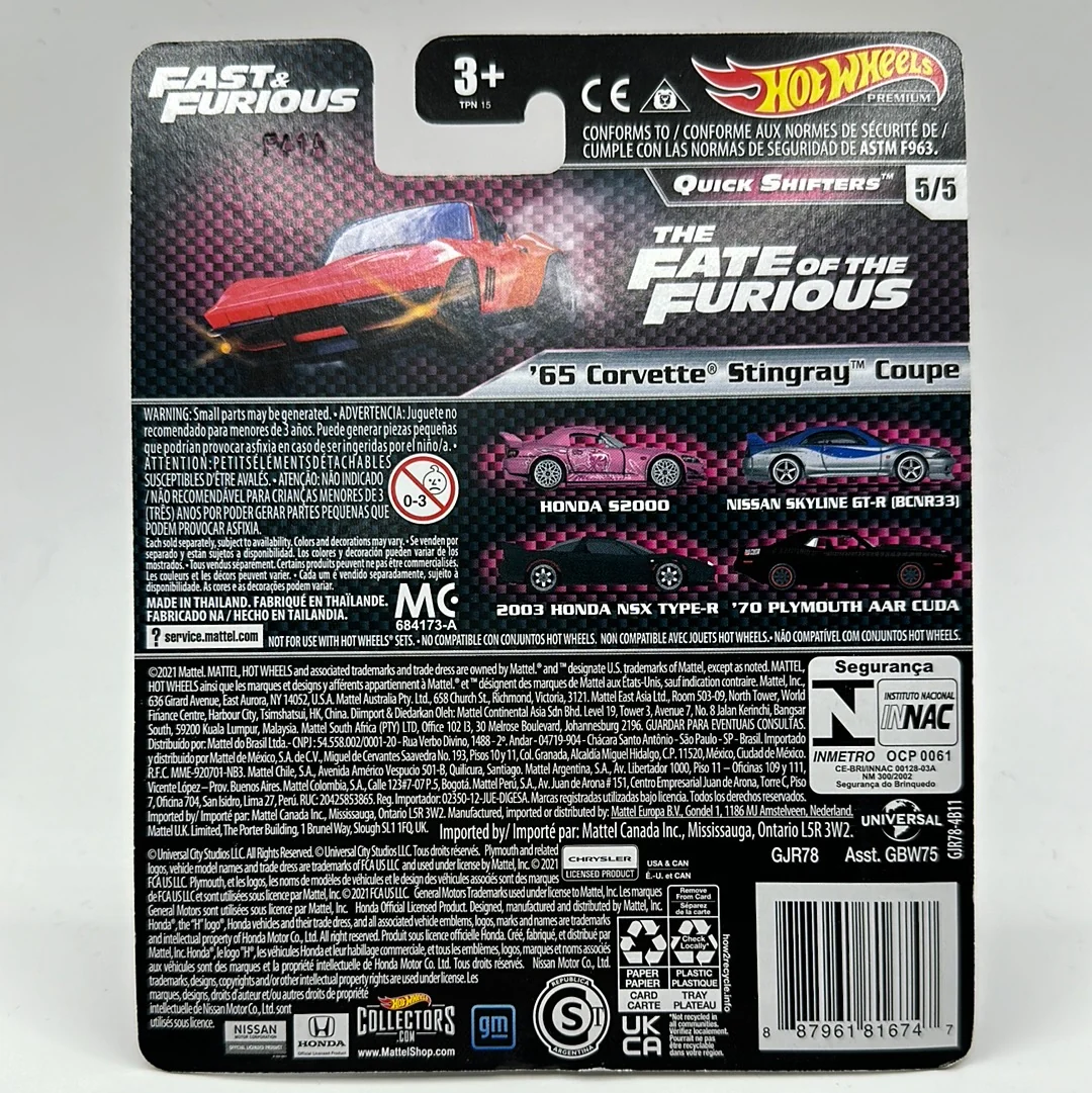 ‘65 Corvette Stingray Coupe Quick Shifters 5/5 Hotwheels Premium 1:64 - Image 2