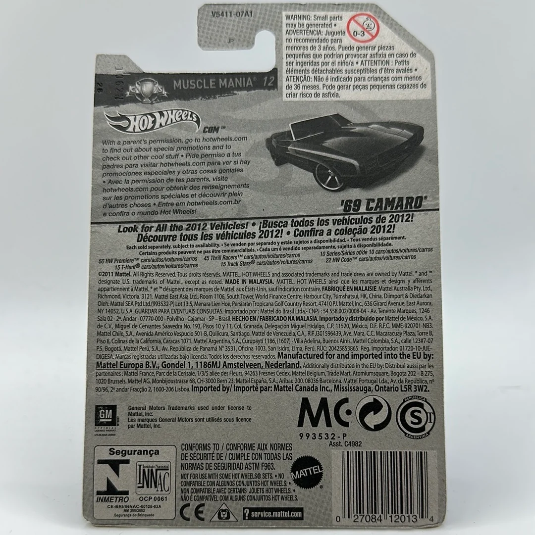 ‘69 Camaro Convertible - Muscle Mania GM 12 8/10 Hotwheels Mainline 108/247 - Image 2