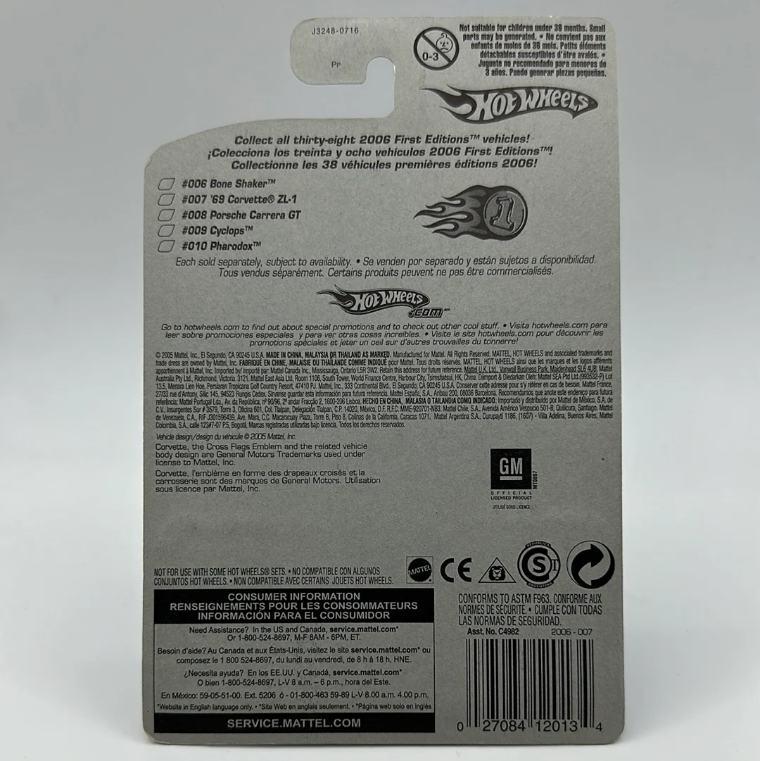 ‘69 Corvette ZL-1 7/38 Hotwheels Mainline 007-2006 First Edition Release - Image 2