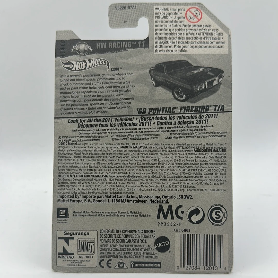 ‘69 Pontiac Firebird T/A - HA Racing 11 7/10 Hotwheels Mainline 157/244 - Image 2