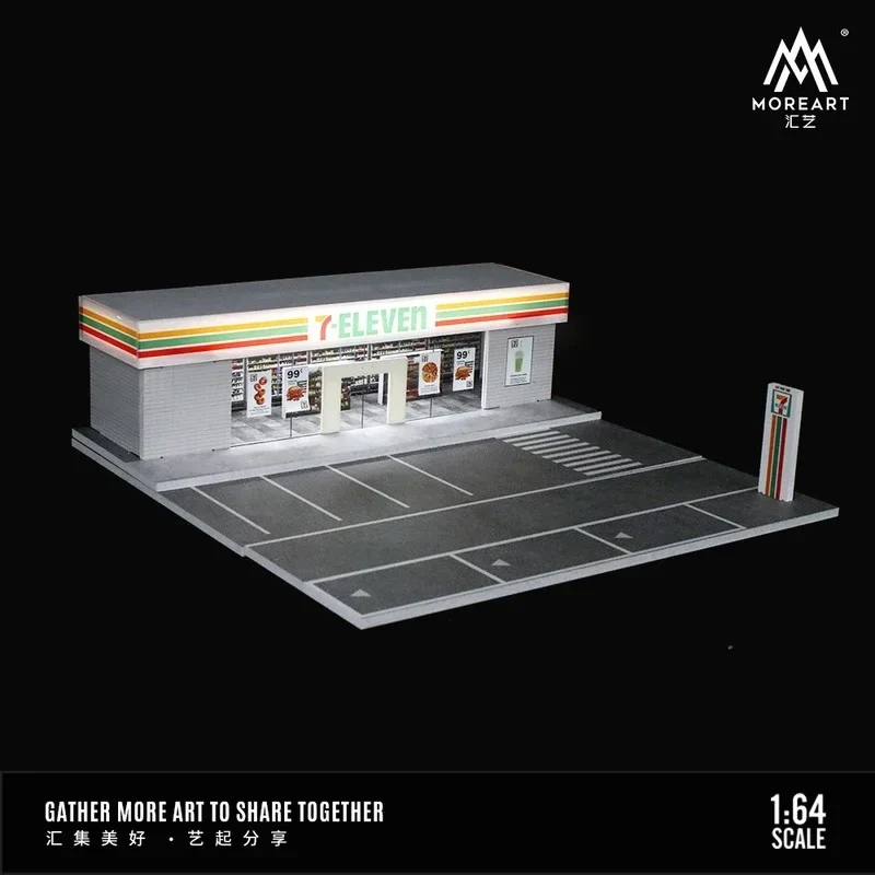 7-ELEVEN Parking Lot Scene 1:64 Diorama with LED Lighting MOREART - Image 5