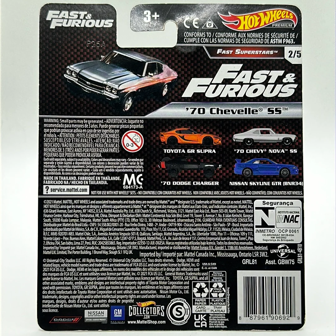 ‘70 Chevelle SS - FAST & FURIOUS (Fast Superstars) 2/5 Hotwheels Premium *Cracked Blister* - Image 2