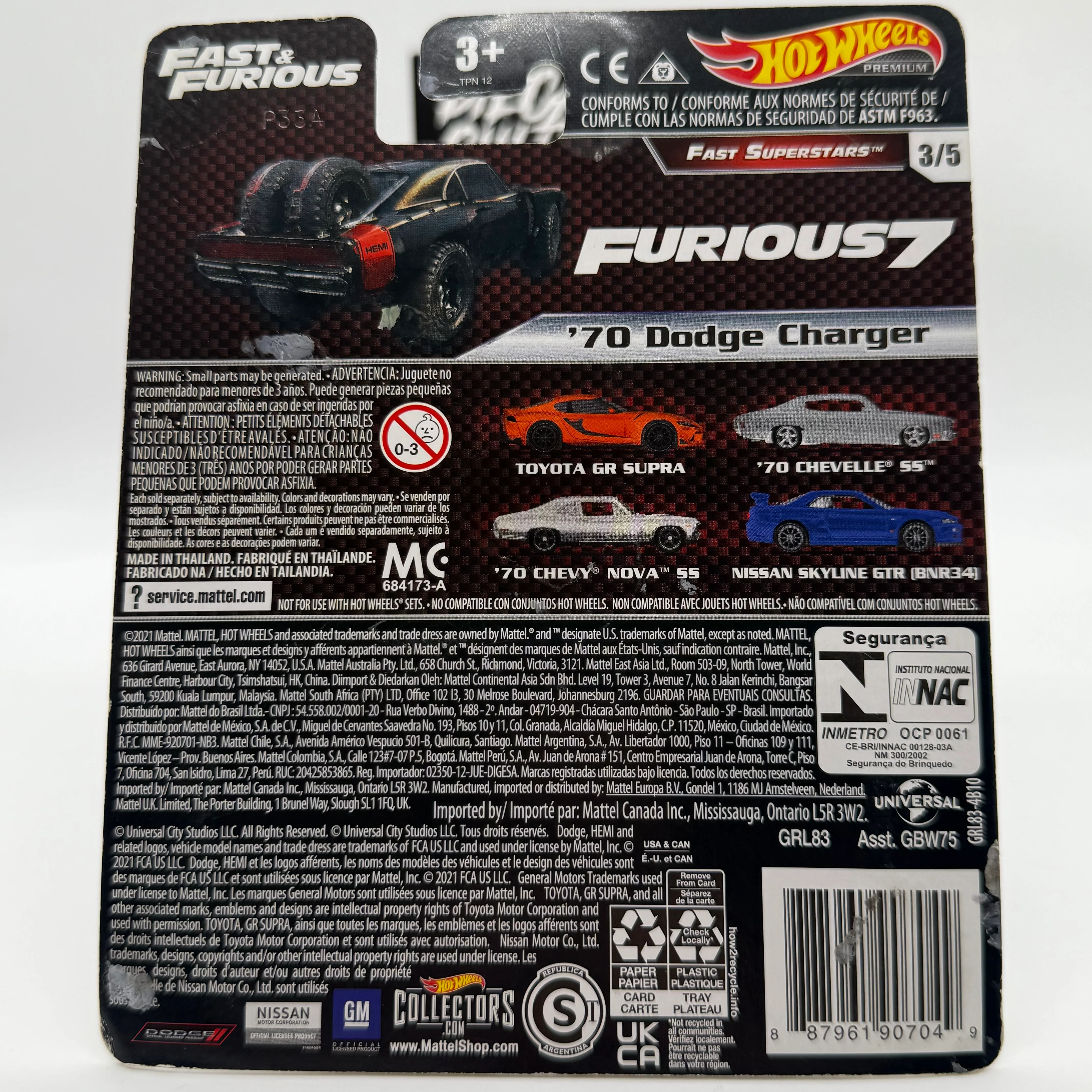 ‘70 Dodge Charger FAST & FURIOUS - Fast Superstars 3/5 Hotwheels Premium *Check Condition - Image 2