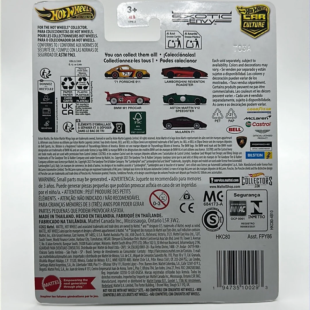 ‘71 Porsche 911 - EXOTIC ENVY 1/5 Hotwheels Premium Car Culture - Image 2