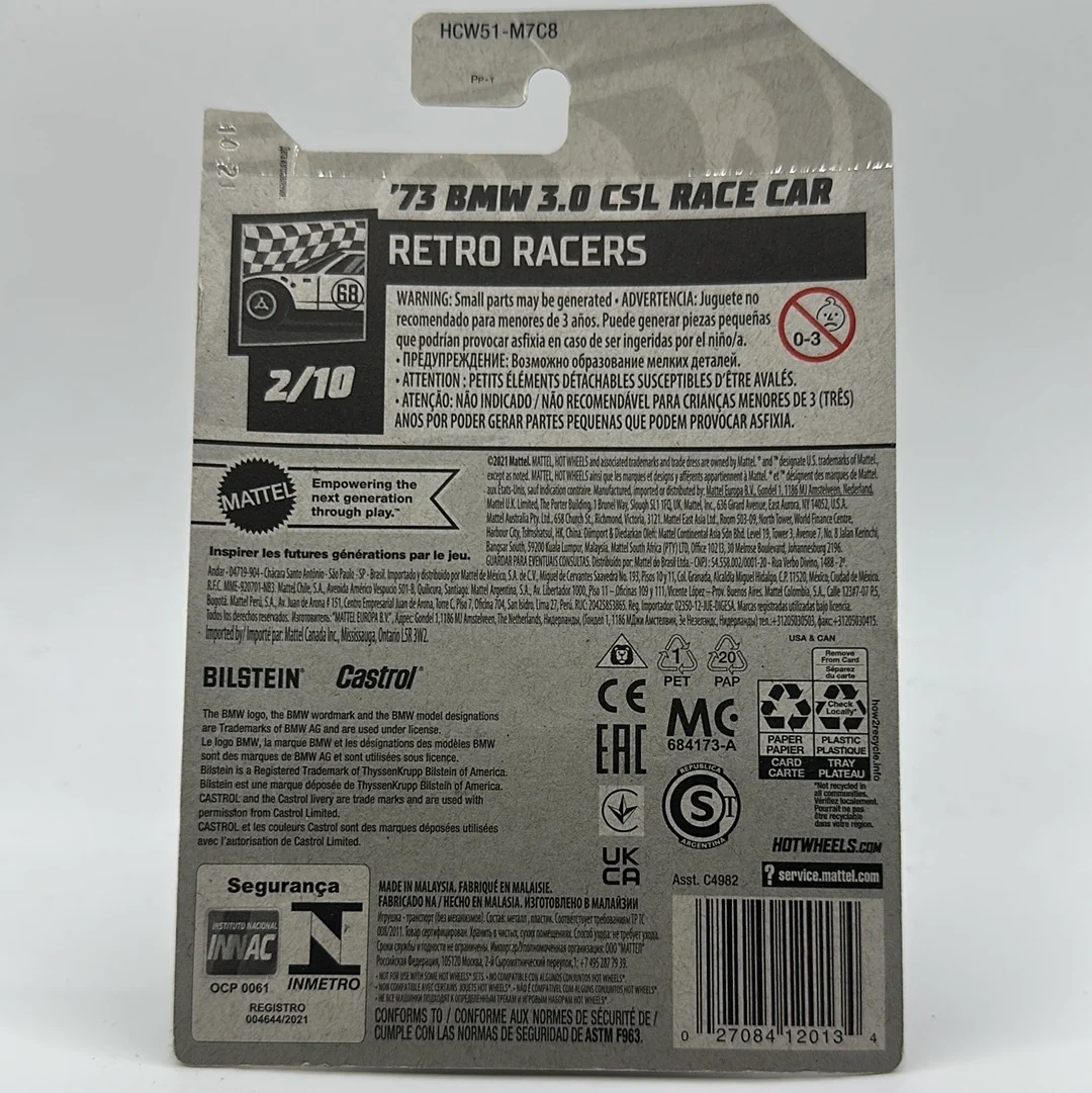 ‘73 BMW 3.0 CSL Race Car - Retro Racers 2/10 Hotwheels Mainline 34/250 - Image 2