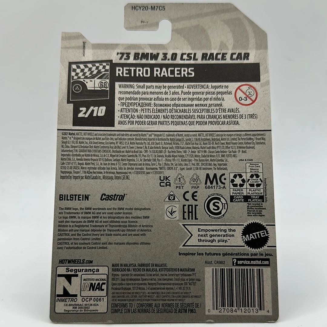 ‘73 BMW 3.0 CSL Race Car *STH* Super Treasure Hunt - Retro Racers 2/10 Hotwheels Mainline 34/250 - Image 2