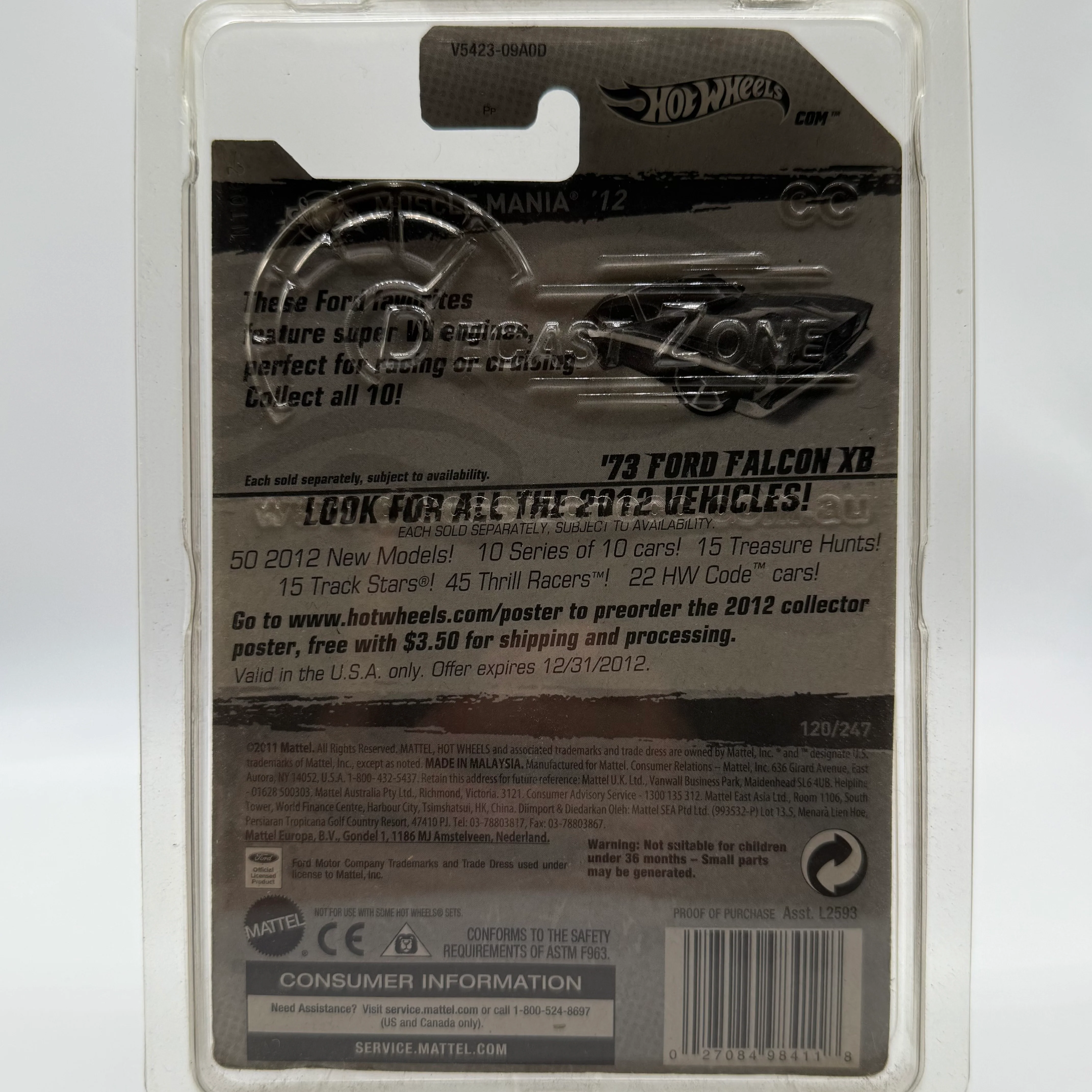 ‘73 Ford Falcon XB Muscle Mania 10/10 -  Hotwheels Mainline 120/247 2012 Release - Image 2
