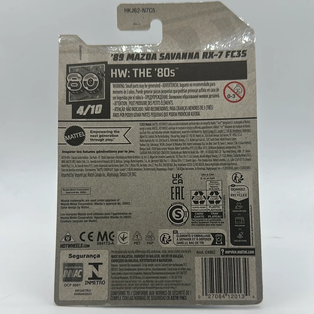 ‘89 Mazda Savanna RX-7 FC35 HW: The 80’s 4/10 Hotwheels Mainline 51/250 - Image 2