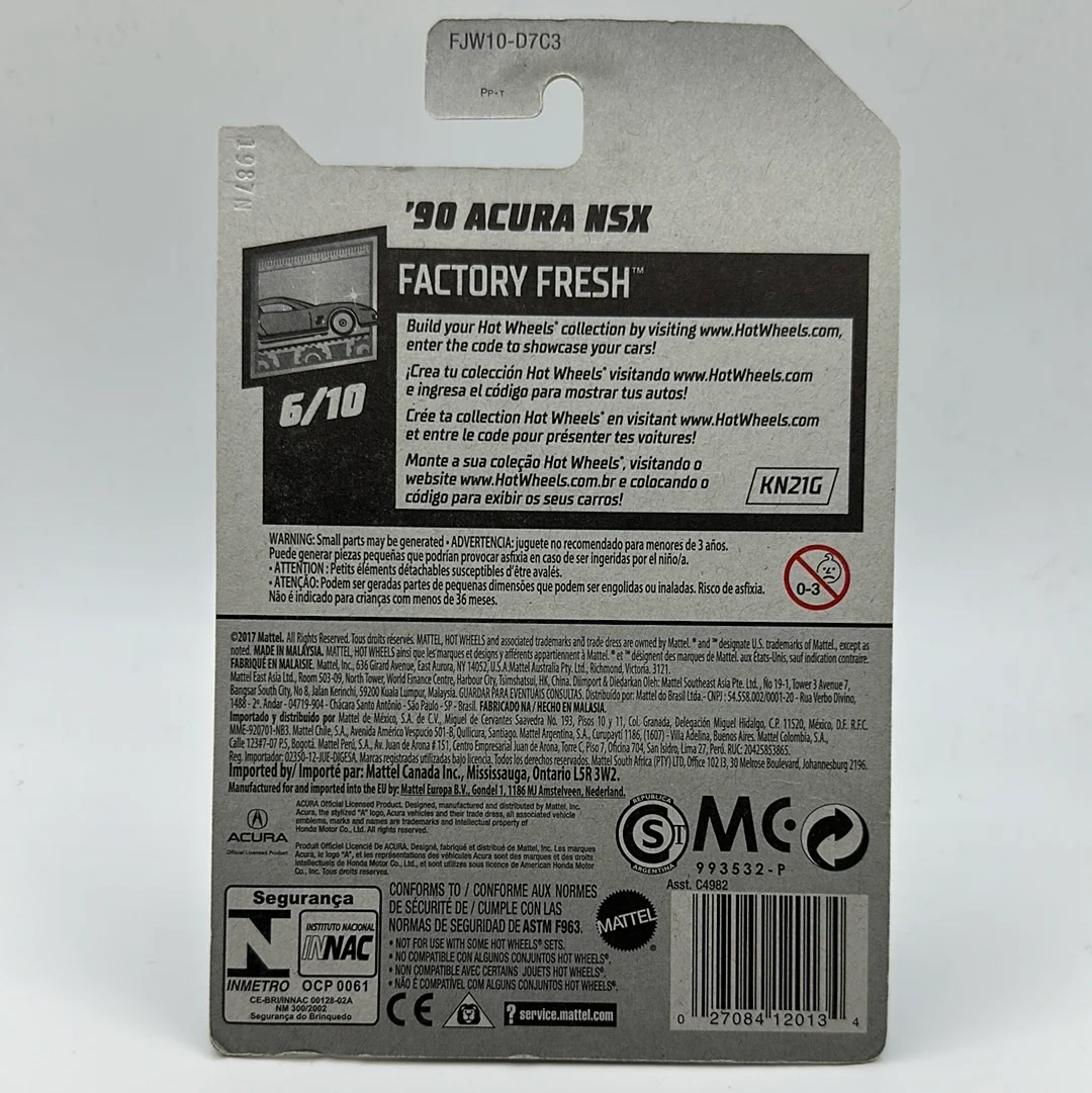 ‘90 Acura NSX Factory Fresh 6/10 Hotwheels Mainline 4/250 - Image 2