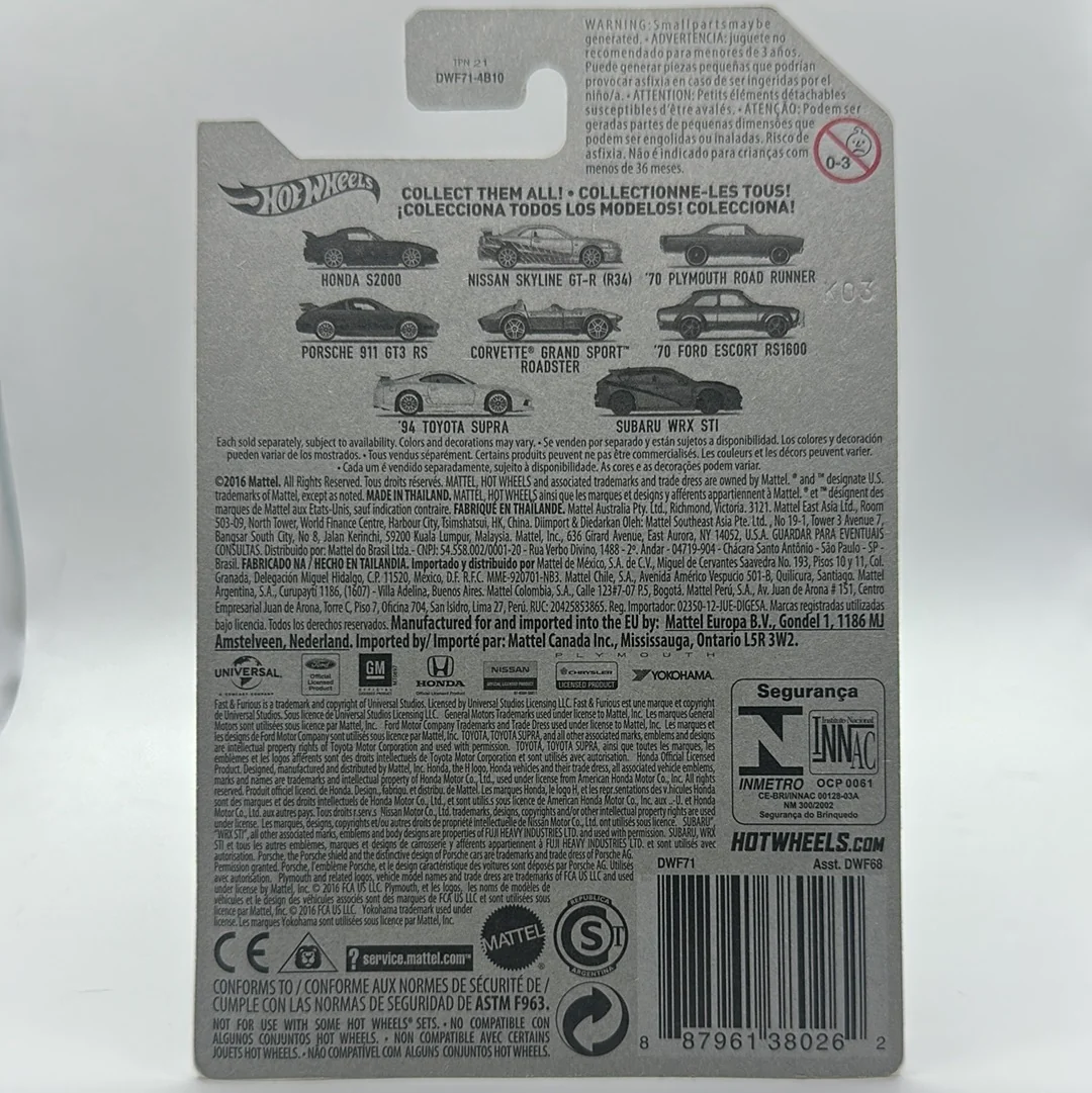 ‘94 Toyota Supra White - FAST & FURIOUS 7/8 Hotwheels Mainline Furious 7 - Image 2