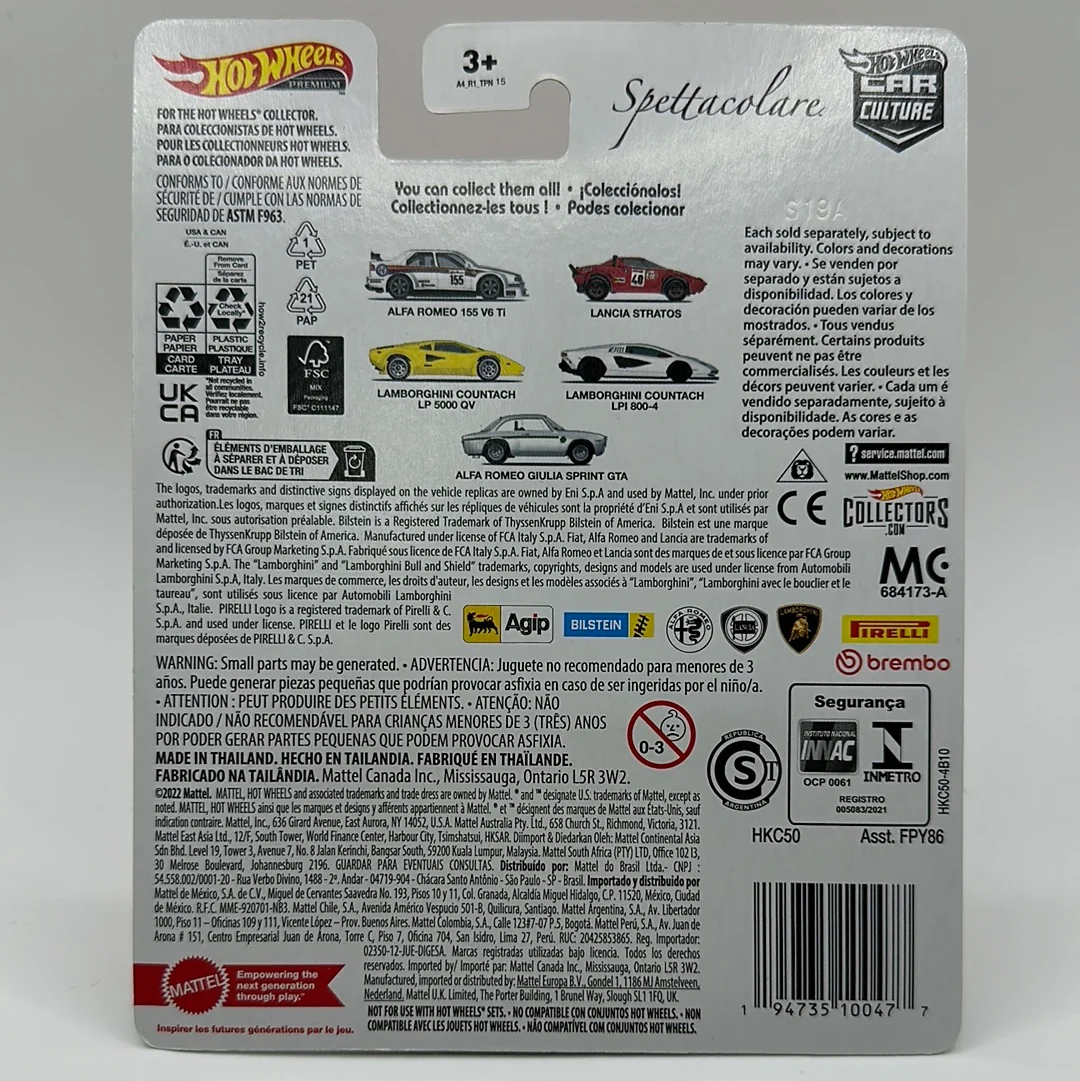 Alfa Romeo Giulia Sprint GTA Spettacolare 5/5 Hotwheels Premium Car Culture - Image 2