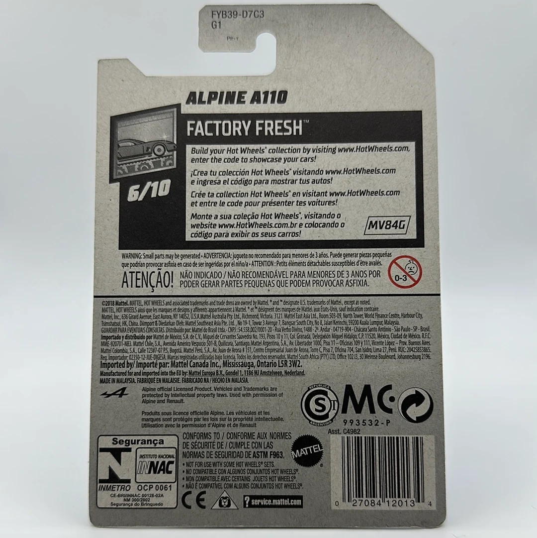 Alpine A110 - Factory Fresh 6/10 Hotwheels Mainline 238/250 - Image 2