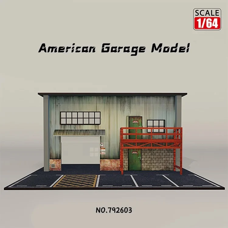 American Garage Model Diorama W/Led Lights 1:64 Scale