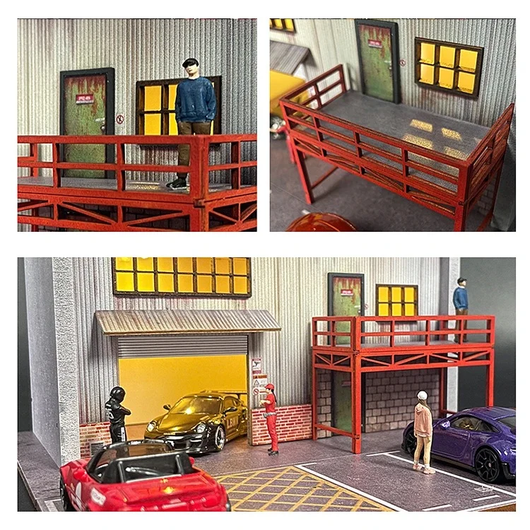 American Garage Model Diorama W/Led Lights 1:64 Scale - Image 4