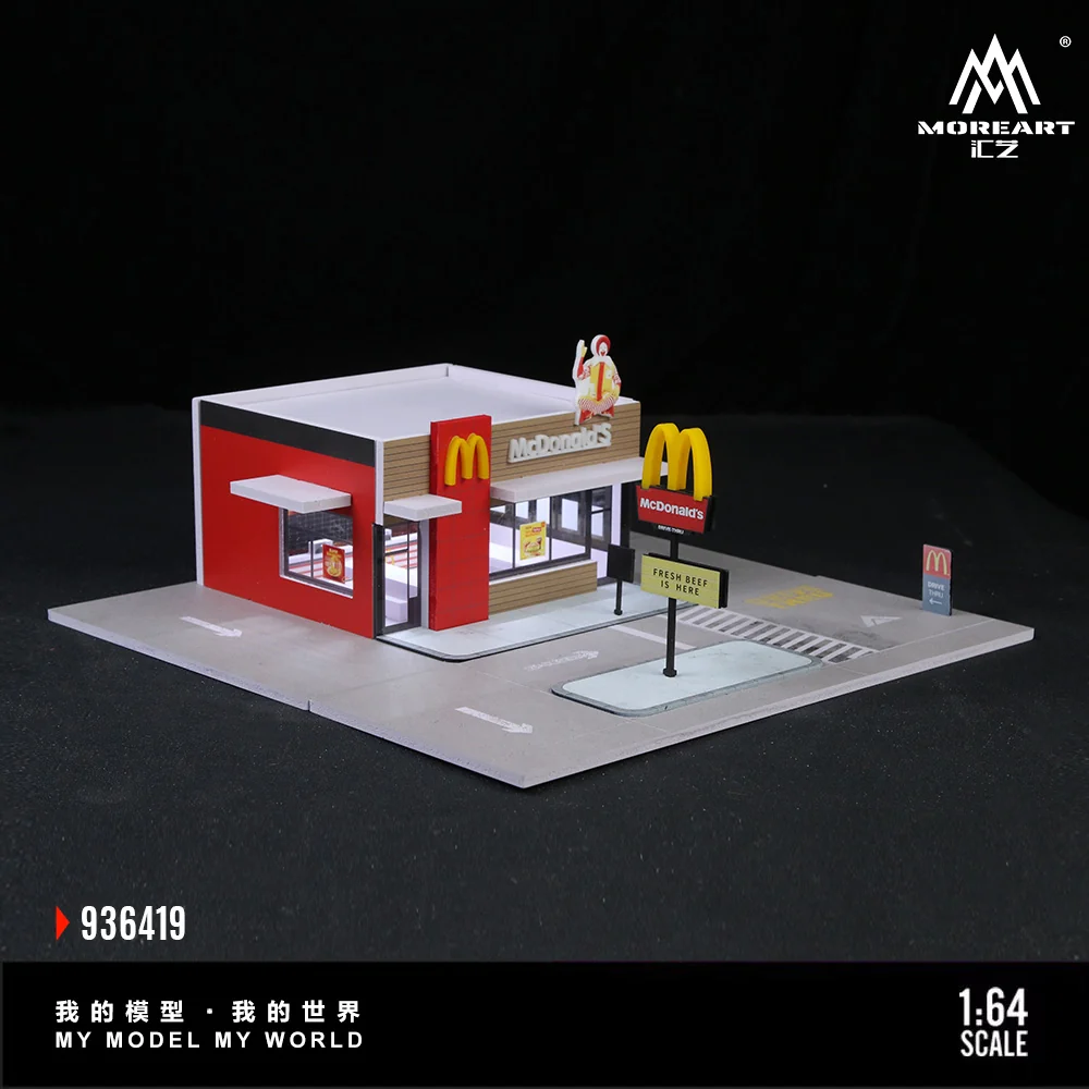 American McDonalds Scene w/LED Lights Morearts 1:64
