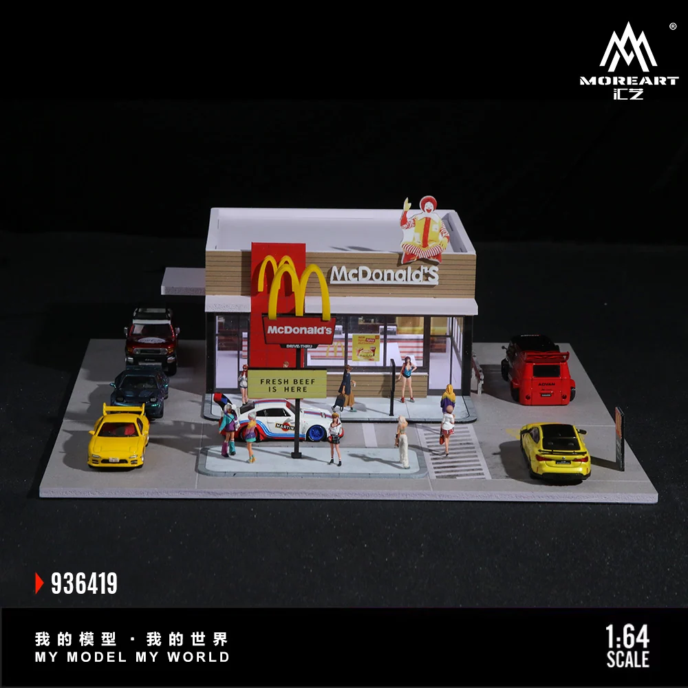 American McDonalds Scene w/LED Lights Morearts 1:64 - Image 4