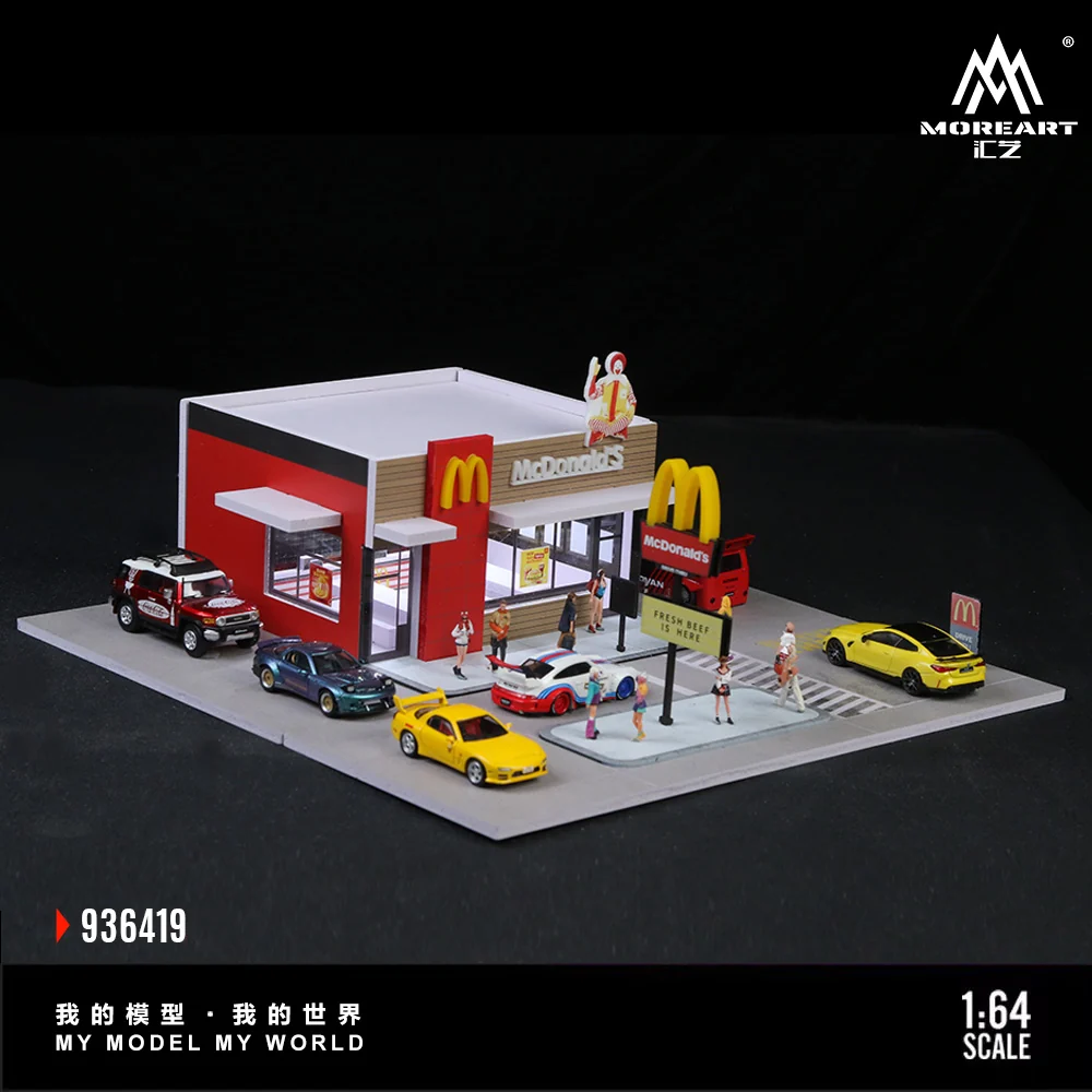American McDonalds Scene w/LED Lights Morearts 1:64 - Image 5