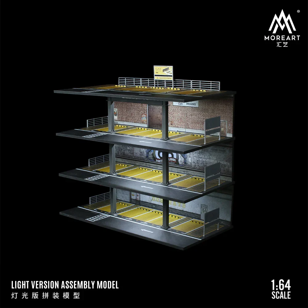 American Style STEEL FRAME GARAGE PARKING LOT SCENE MO922002 - MOREART 1:64 - Image 2