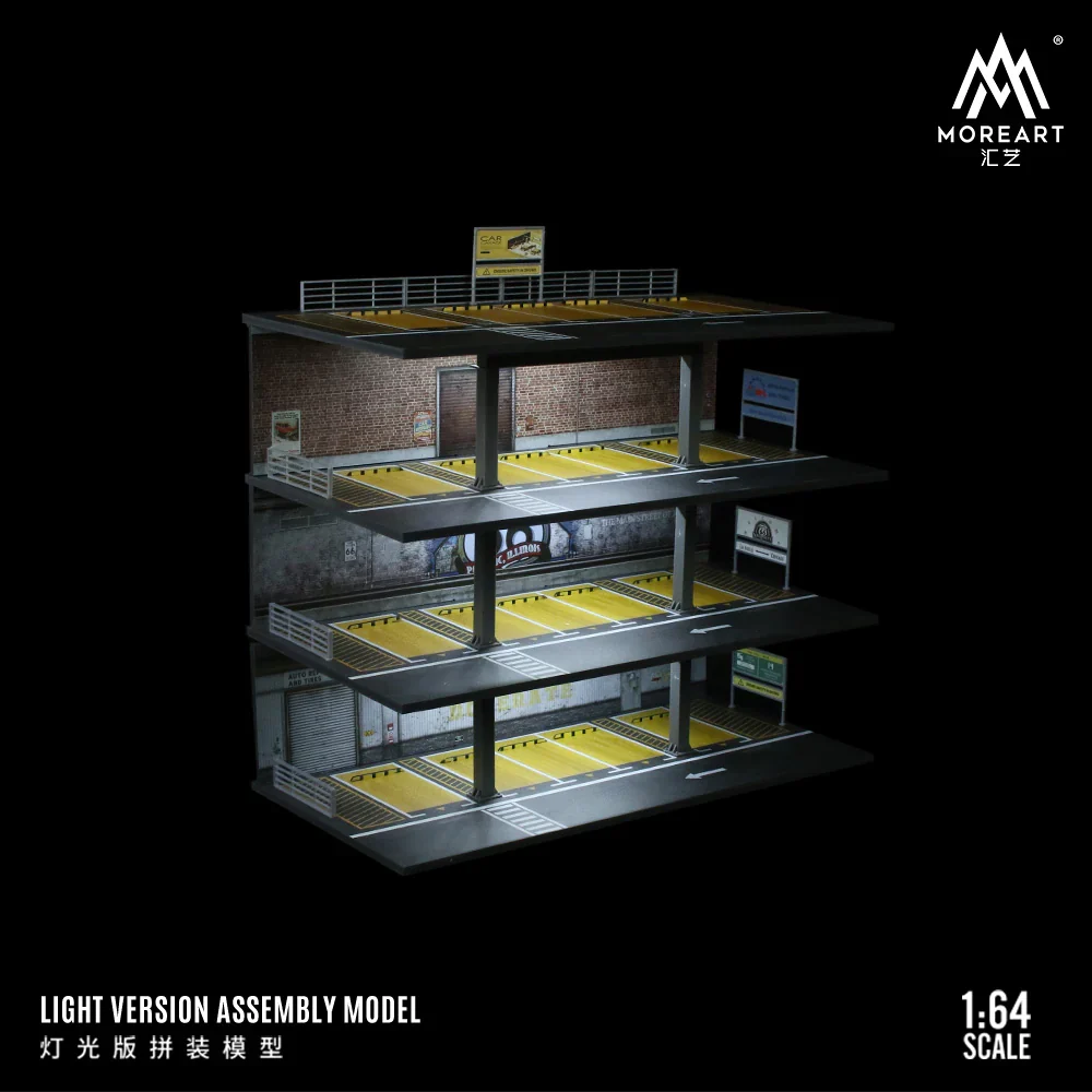 American Style STEEL FRAME GARAGE PARKING LOT SCENE MO922002 - MOREART 1:64 - Image 3