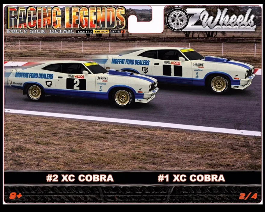 BATHURST TWIN SET - #1 & #2 FORD XC COBRA ALLAN MOFFAT -- OZ WHEELS FSD 1:64 - Image 2