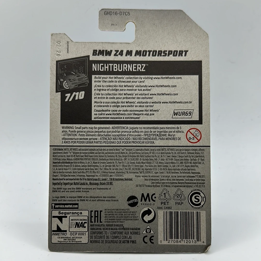BMW 24 M Motorsport Nightburnerz 7/10 Hotwheels 172/250 Mainline 1:64 - Image 2
