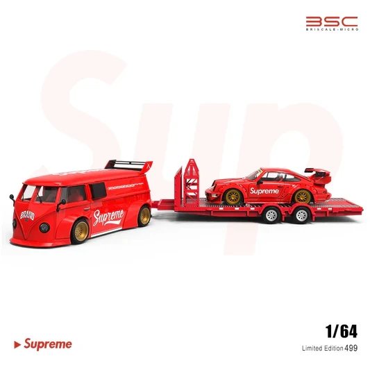 Briscale Micro - Trailer Set - Porsche 964 + VW T1 + Trailer Supreme (Limited to 499 Pieces World Wide) 1:64 Scale - Image 2