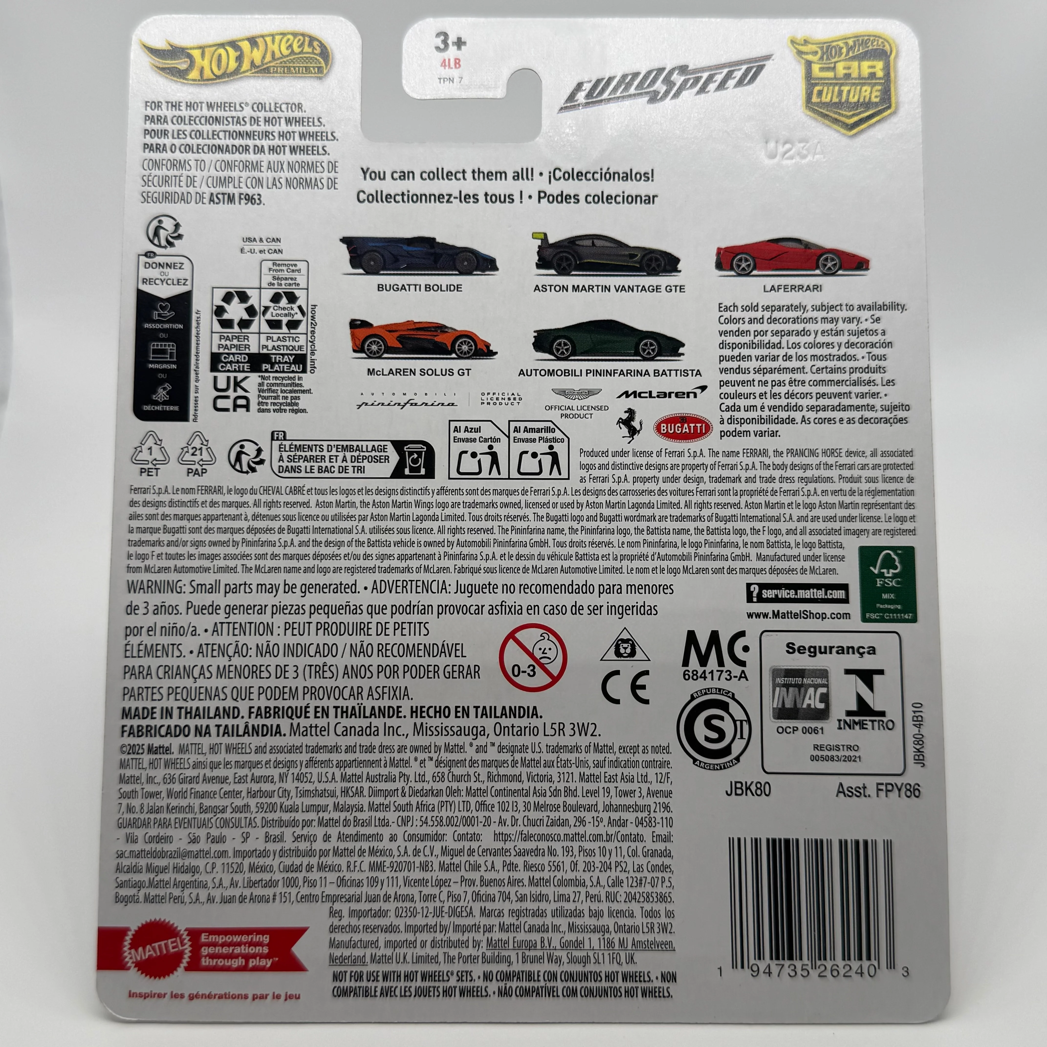 Bugatti Bolide *CHASE* Euro Speed Set 0/5 Hotwheels Premium Car Culture - Image 2