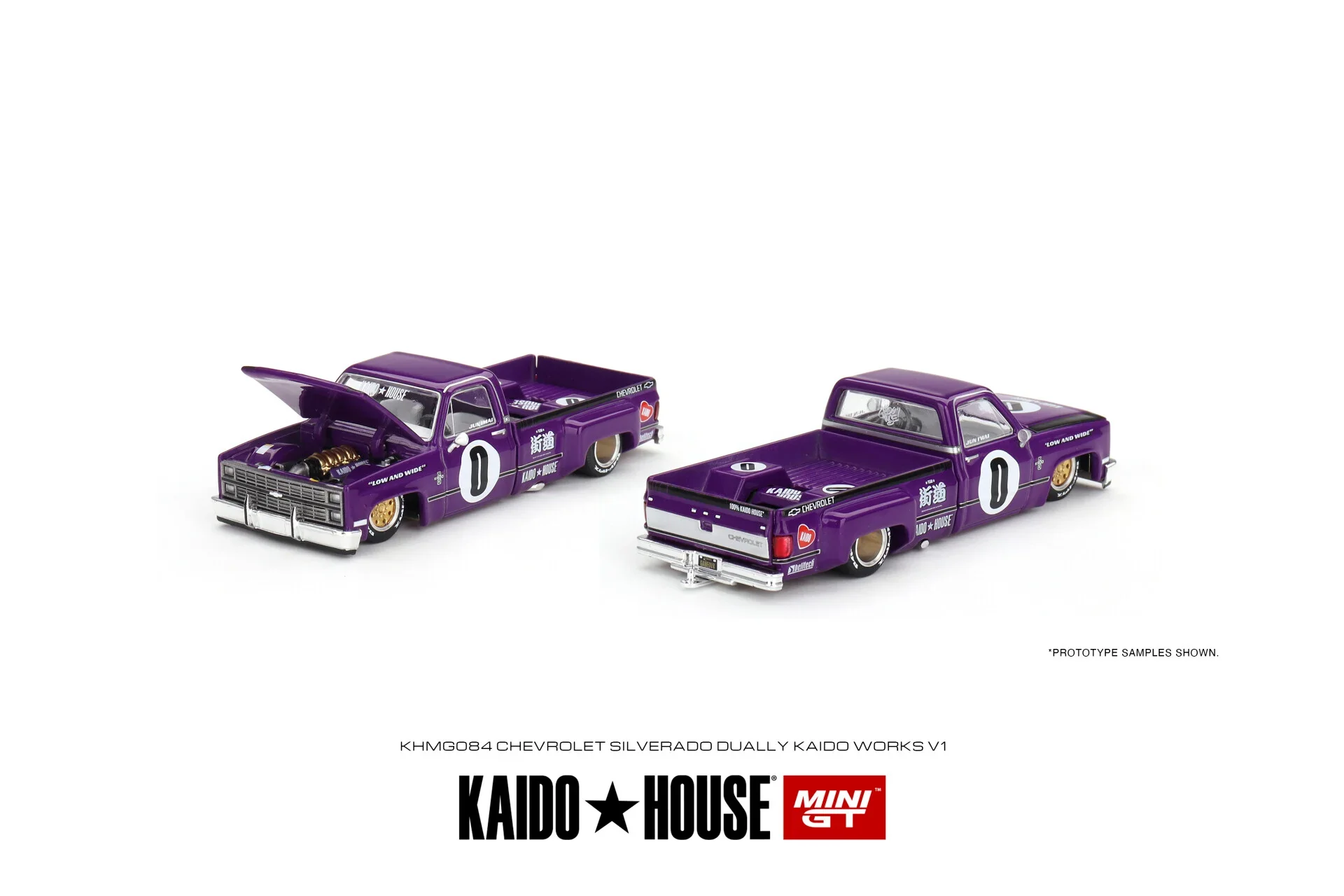 Chevrolet Silverado Dually Kaido V1 Purple 084 Kaido House x MiniGT 1:64 Scale - Image 4