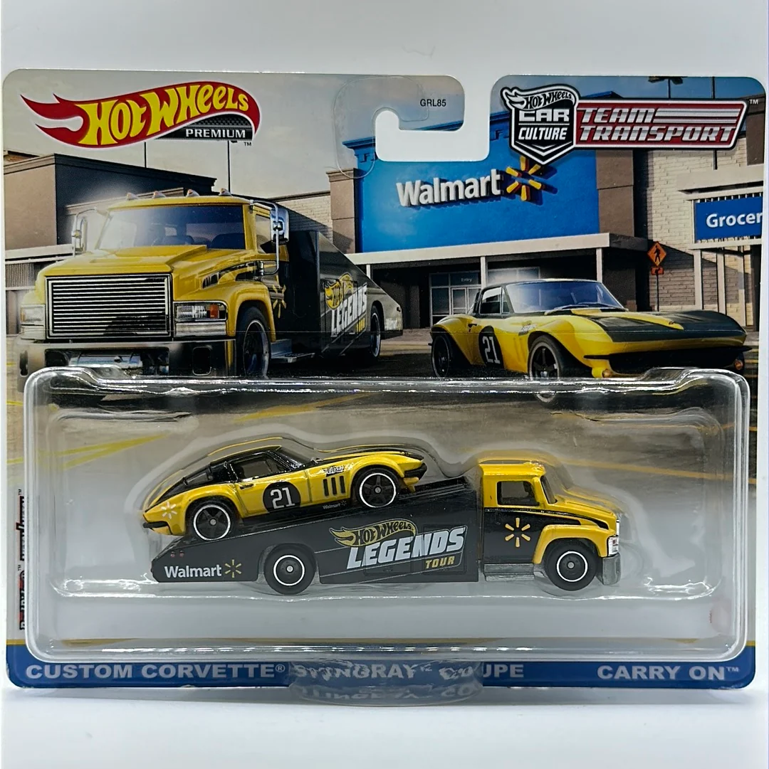 Custom Corvette Stingray Coupe - Carry on WALMART EXCLUSIVE Hotwheels Team Transport