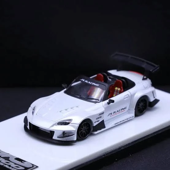 Custom Honda S2000 JS Racing White w/ Opening Hood Micro Turbo 1:64 - Image 2