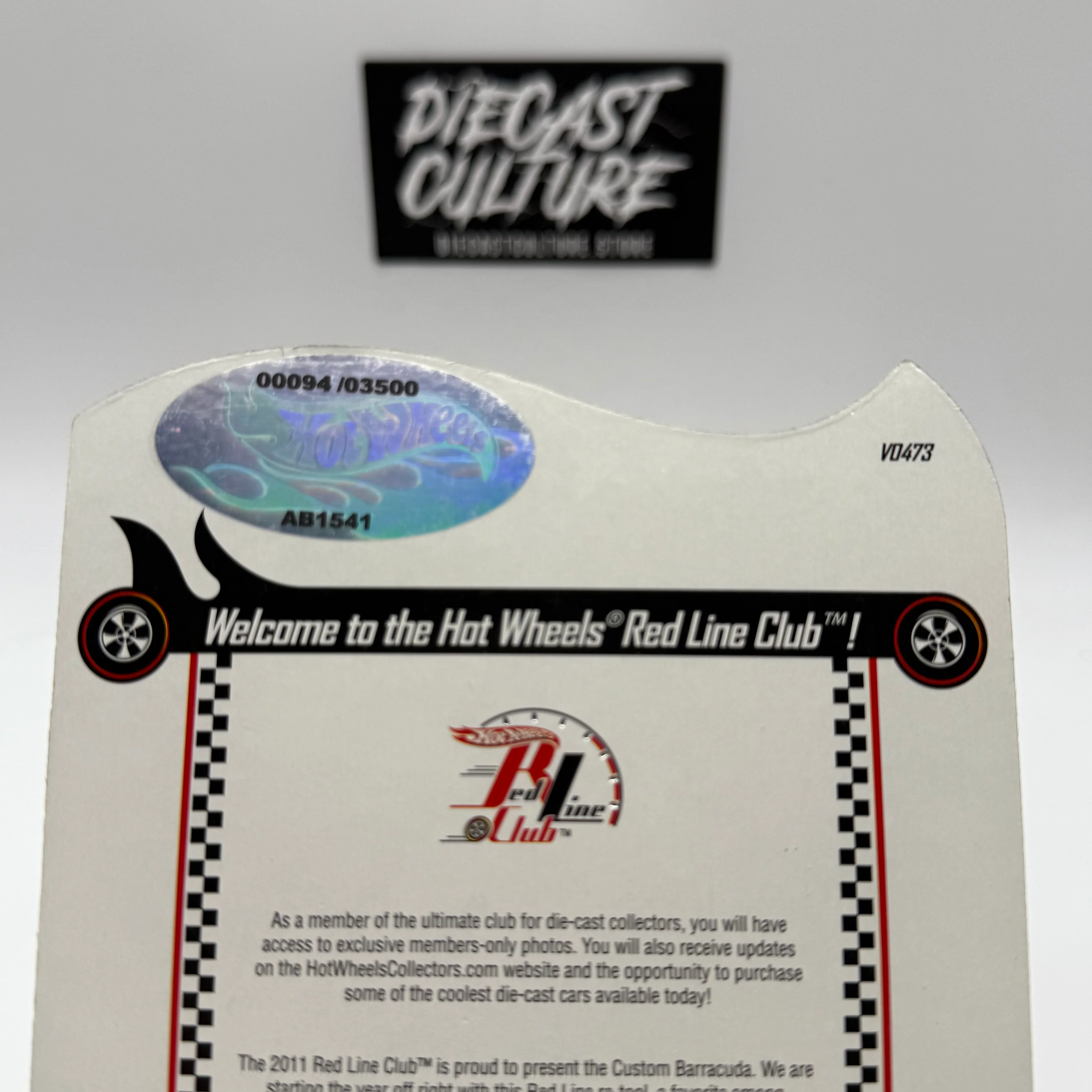 Custom Plymouth BARRACUDA #0094 / 3500 RLC Red Line Club Hotwheels - Image 3
