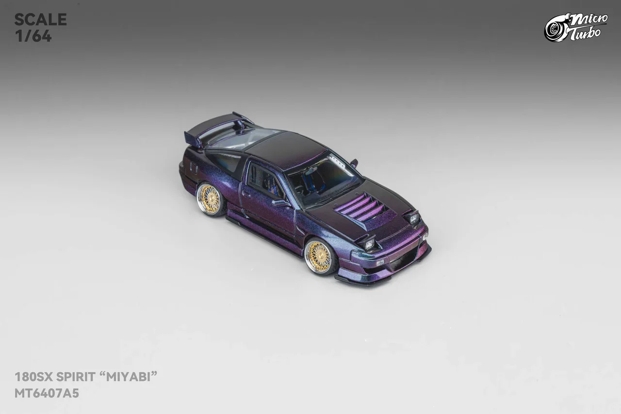 Custom Rocket Bunny Nissan 180SX - Purple GMHS Special Edition Micro Turbo 1:64 - Image 6